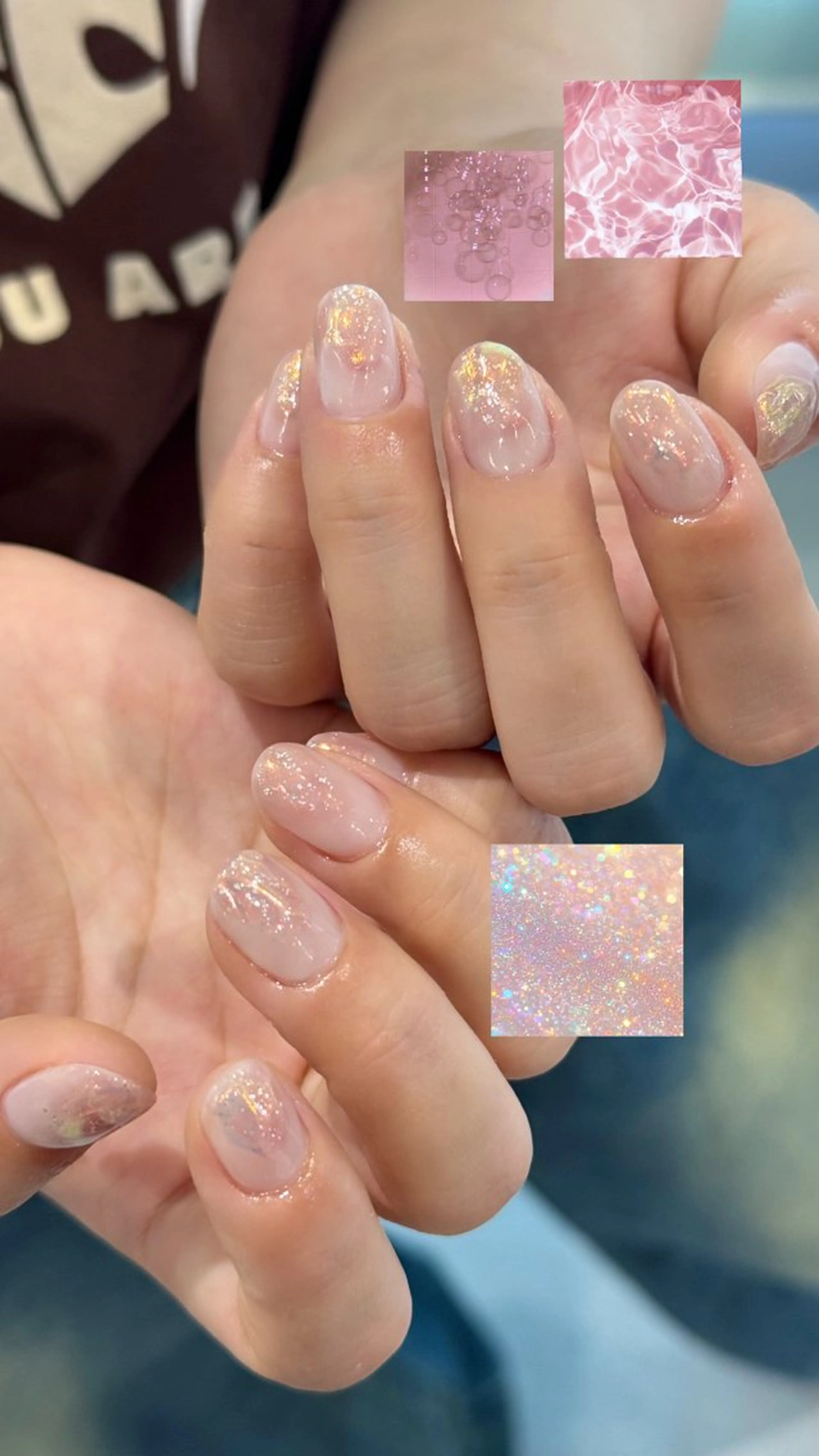 ネイル 氷ネイル・うるうるネイル キラキラネイル yate' narumiのネイルデザイン