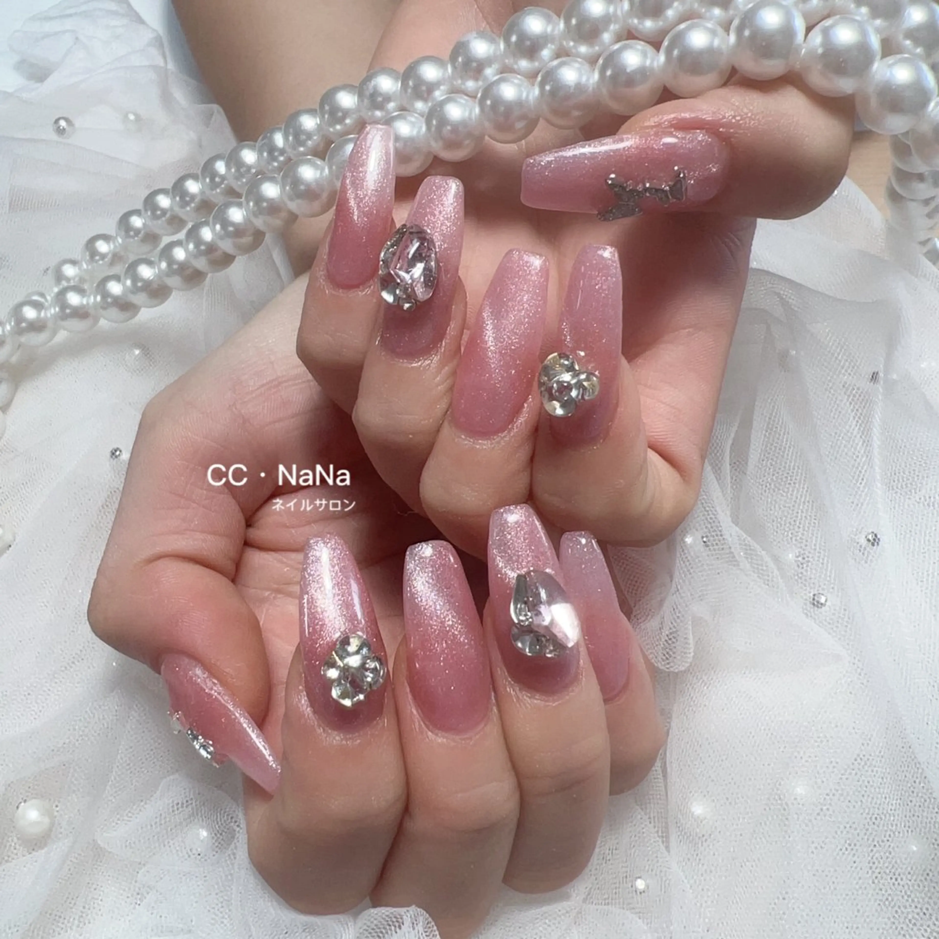 ネイル ハンドネイル 💎CC・NaNa 韓国風ネイル🌙Cのネイルデザイン