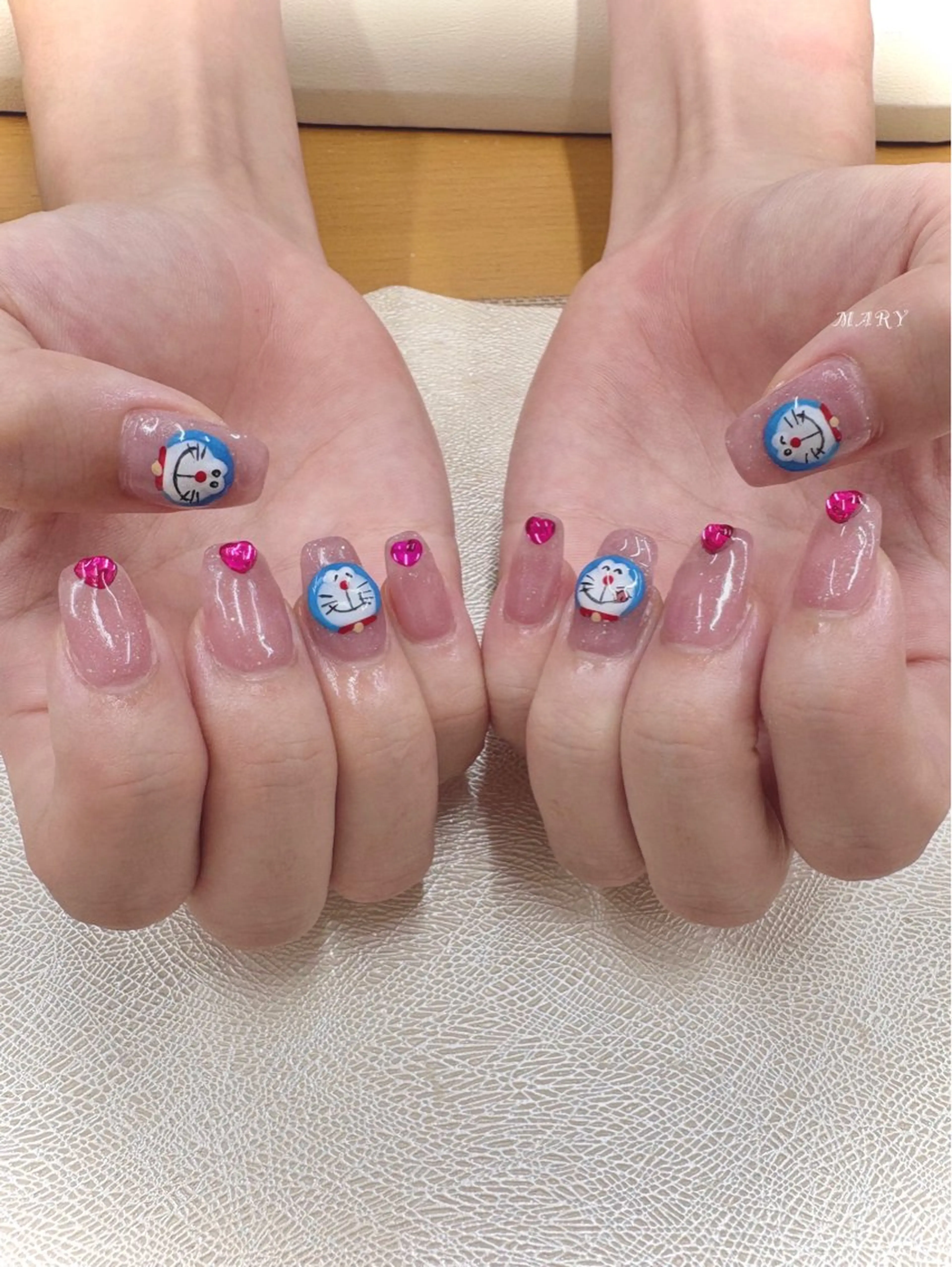 ネイル ハート 持ち込み ニュアンスネイル ワンカラーネイル ピンク ハンドネイル Mary nail所属・Mary nail .narumiのネイルデザイン