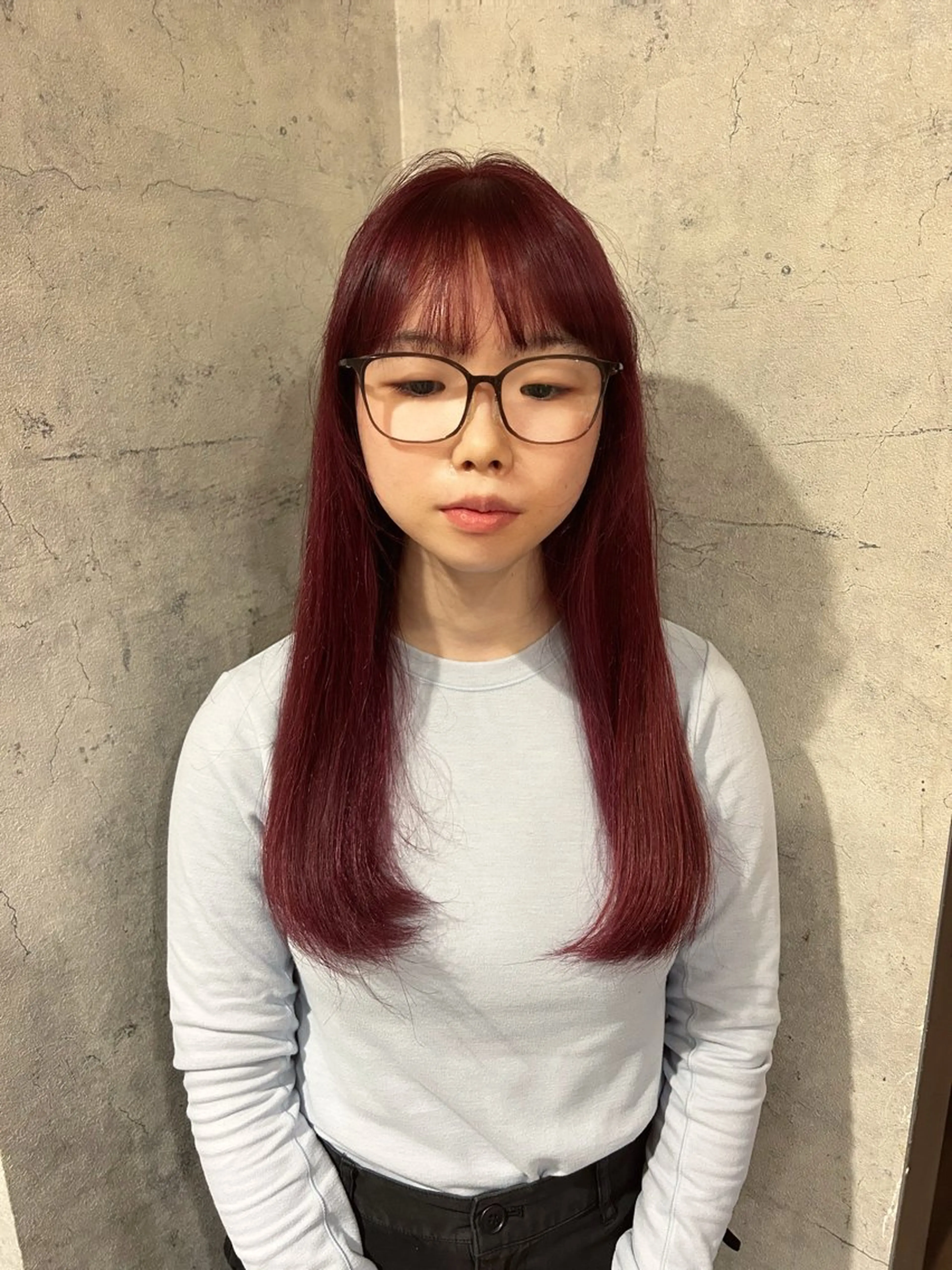 セミロング カラー ブリーチ ピンクカラー レッドカラー カット ヘアカラー トリートメント パーソナルカラー 診断🍀マリンのヘアスタイル