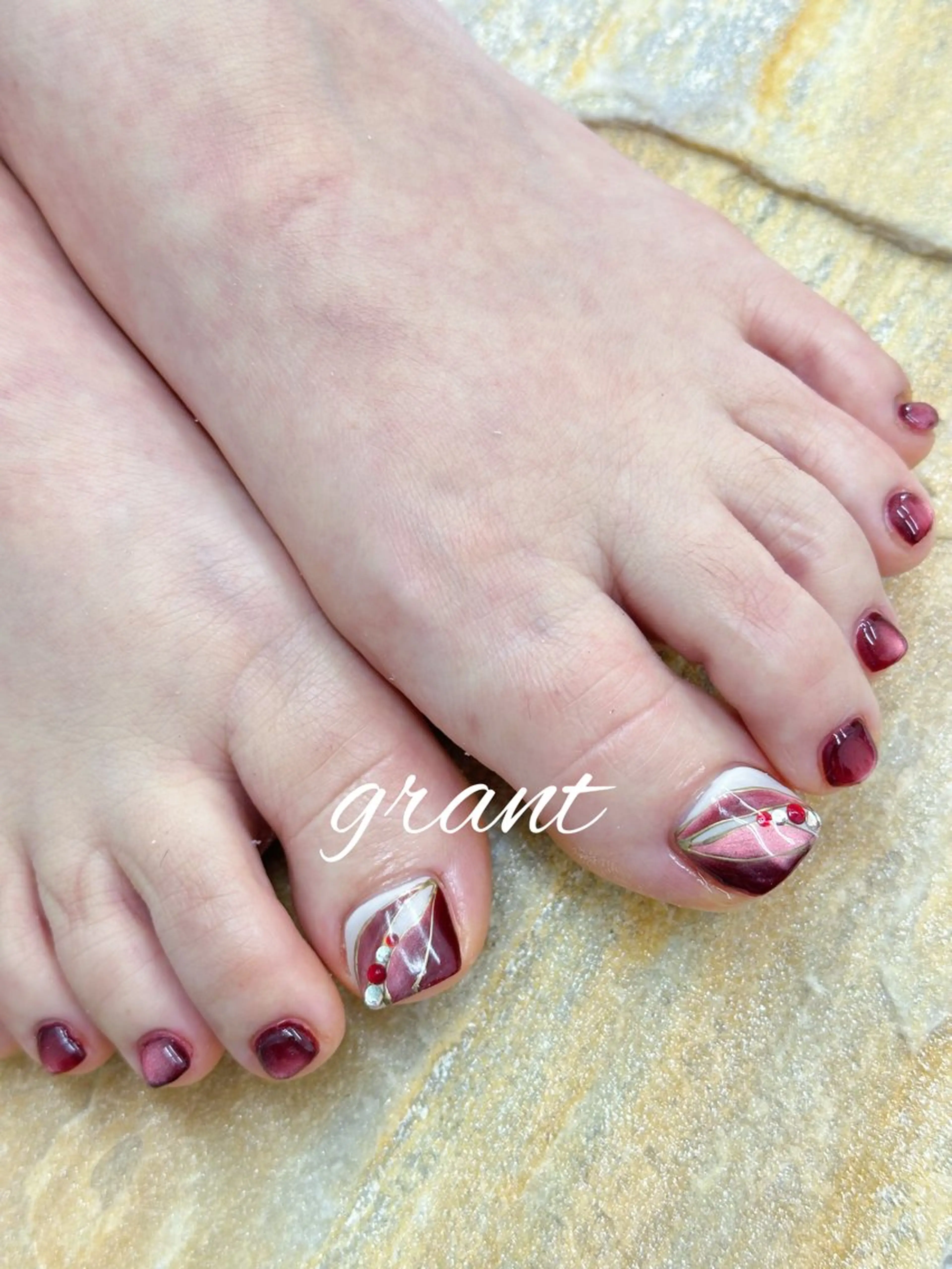 ネイル フットネイル マグネットネイル フットネイル nailsalon grantのネイルデザイン