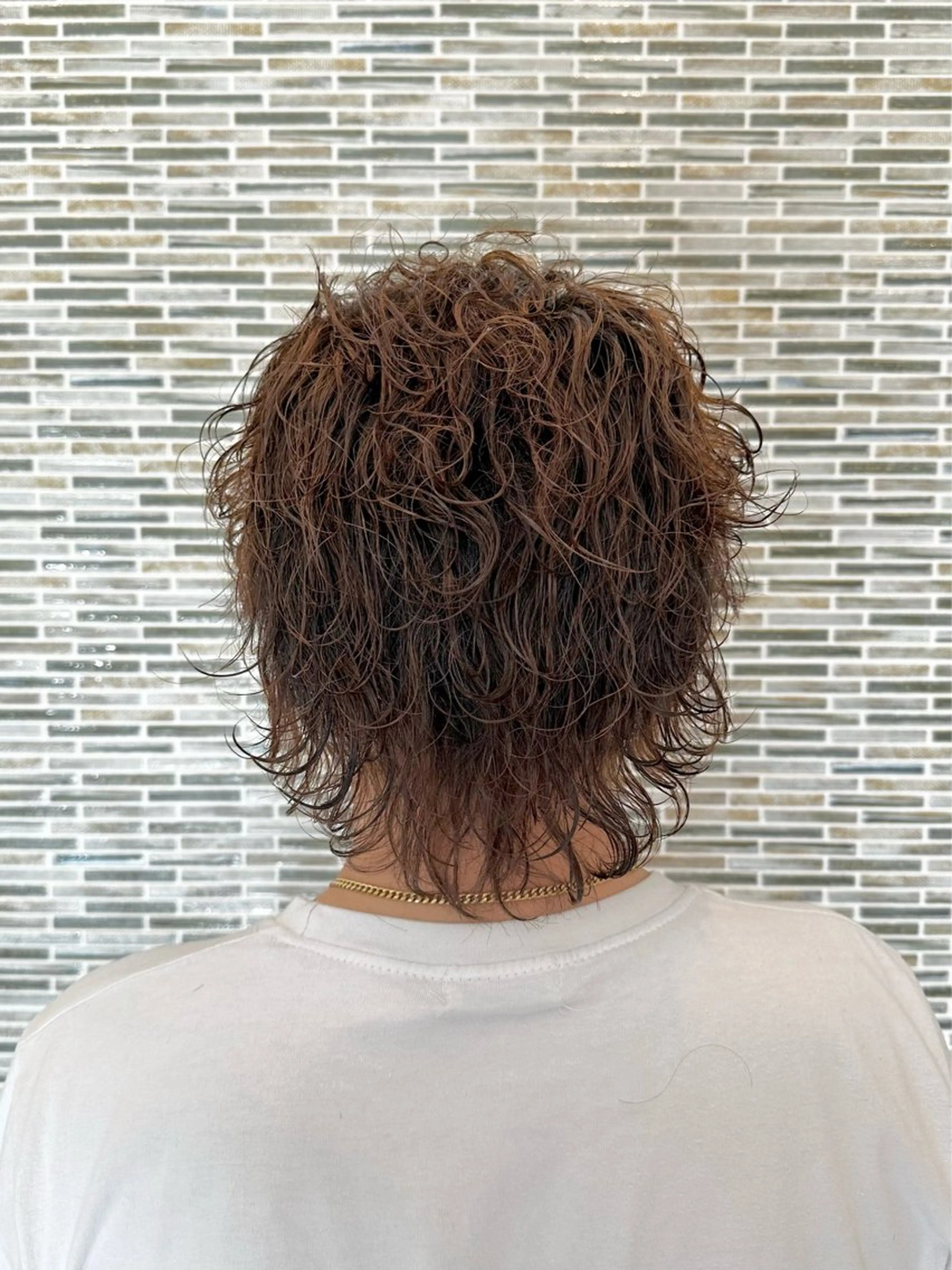 ミディアム パーマ RICHAIR 長嶺旬佑のヘアスタイル