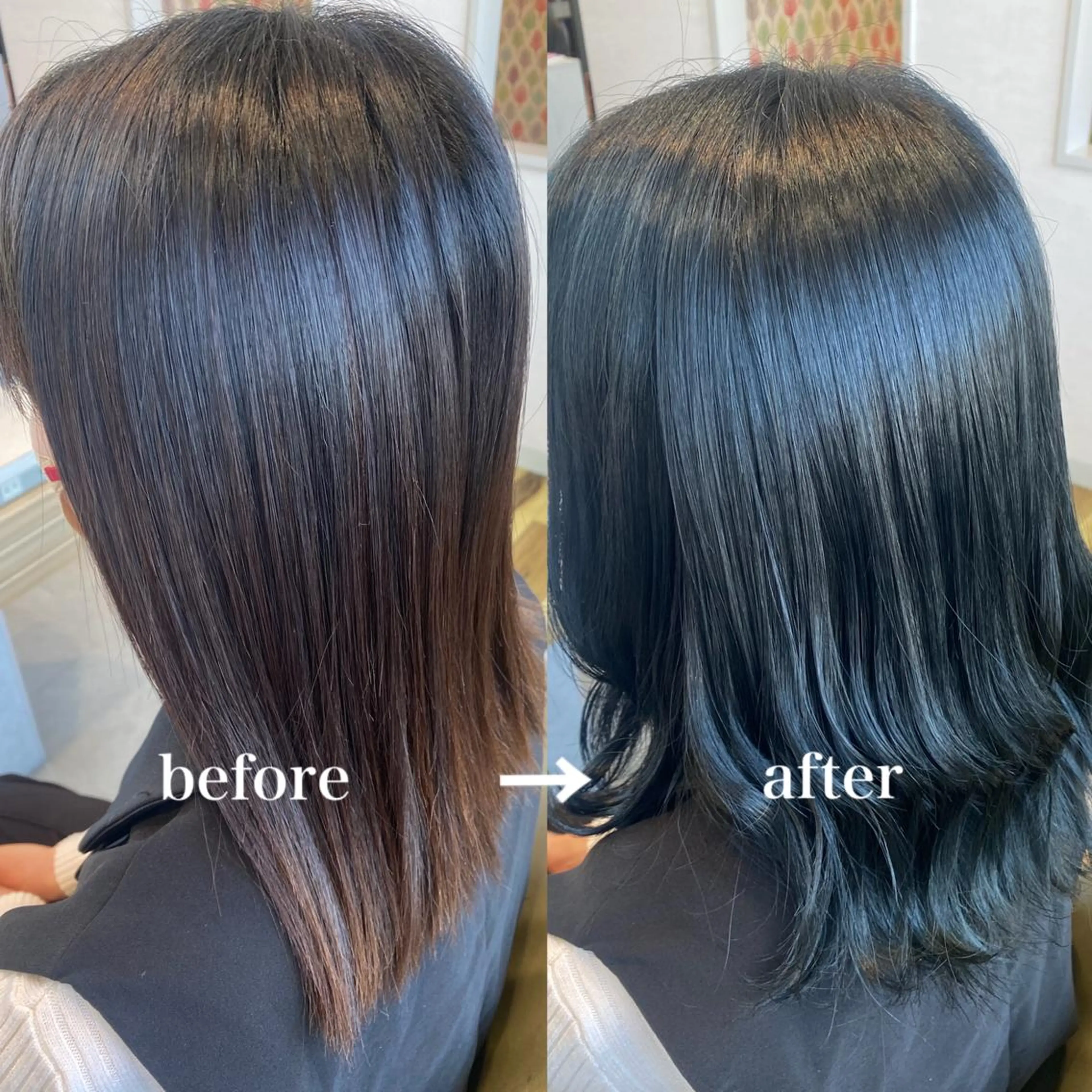 ミディアム カット ヘアカラー 岡本 梨沙のヘアスタイル