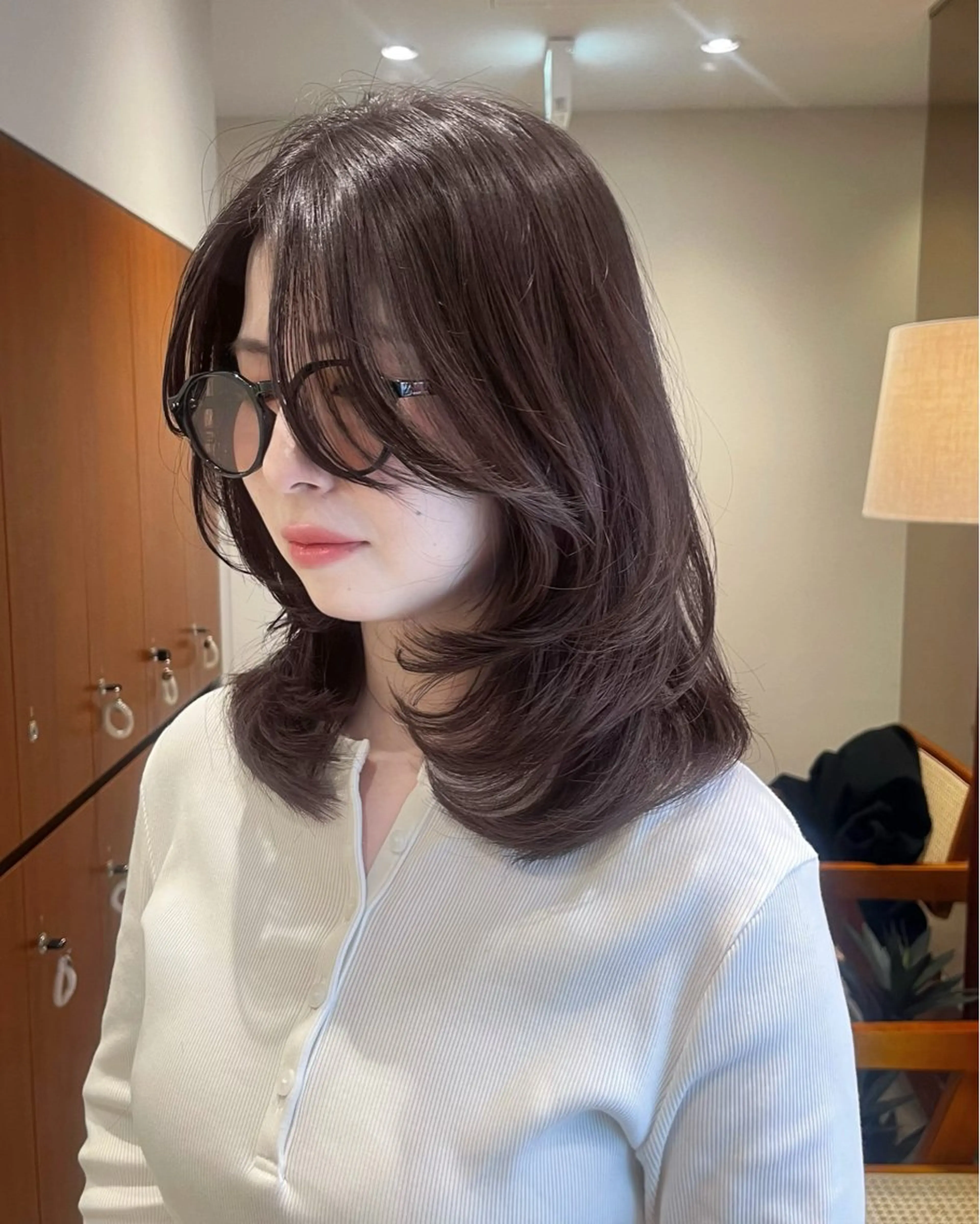 ミディアム カラー 韓国ヘア／レイヤー/ 🤍ayumuのヘアスタイル