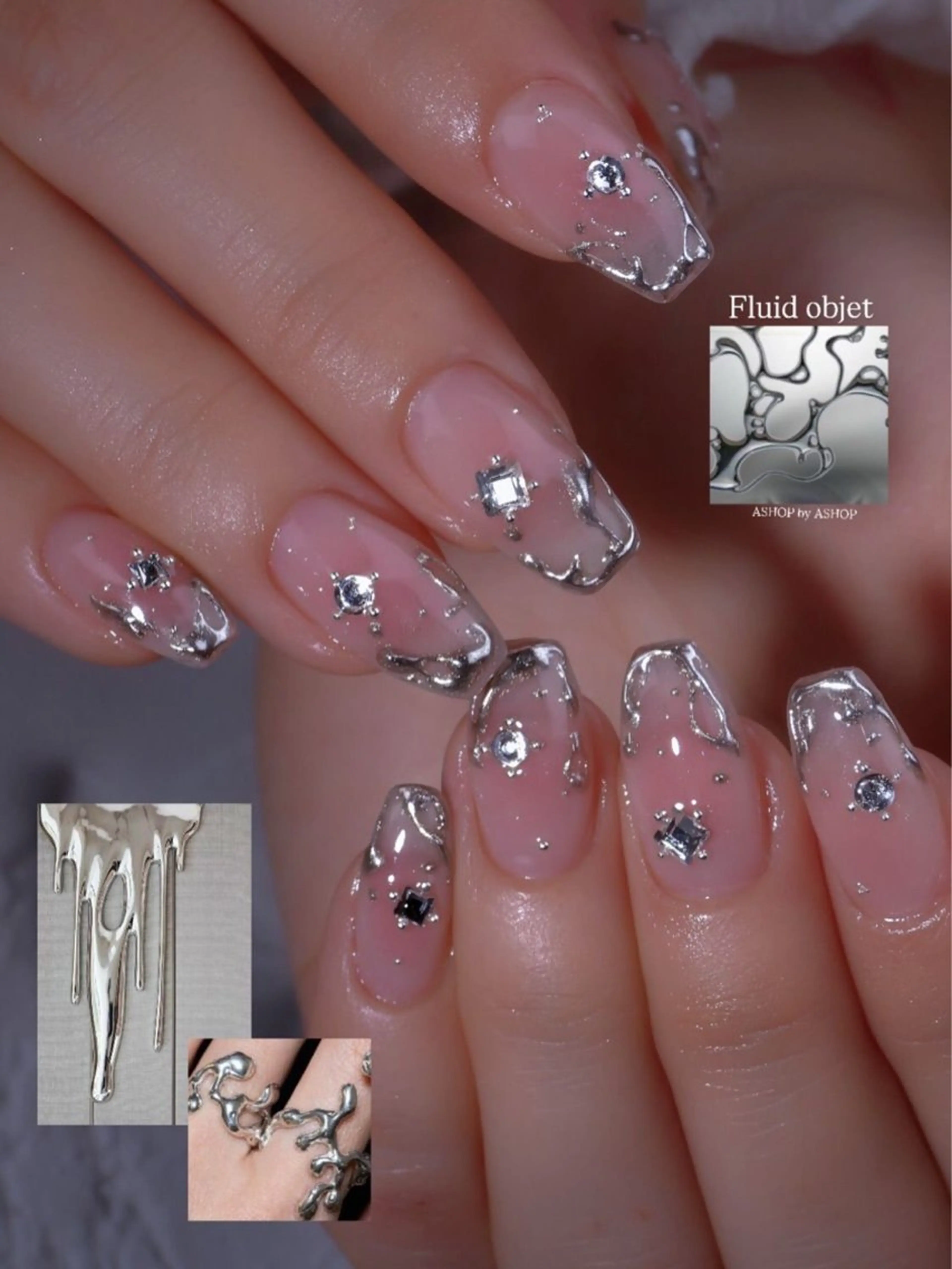 ネイル グラデーション ラメ(グリッター) マグネットネイル ミラーネイル ニュアンスネイル ハンドネイル Lumi de nailsのネイルデザイン