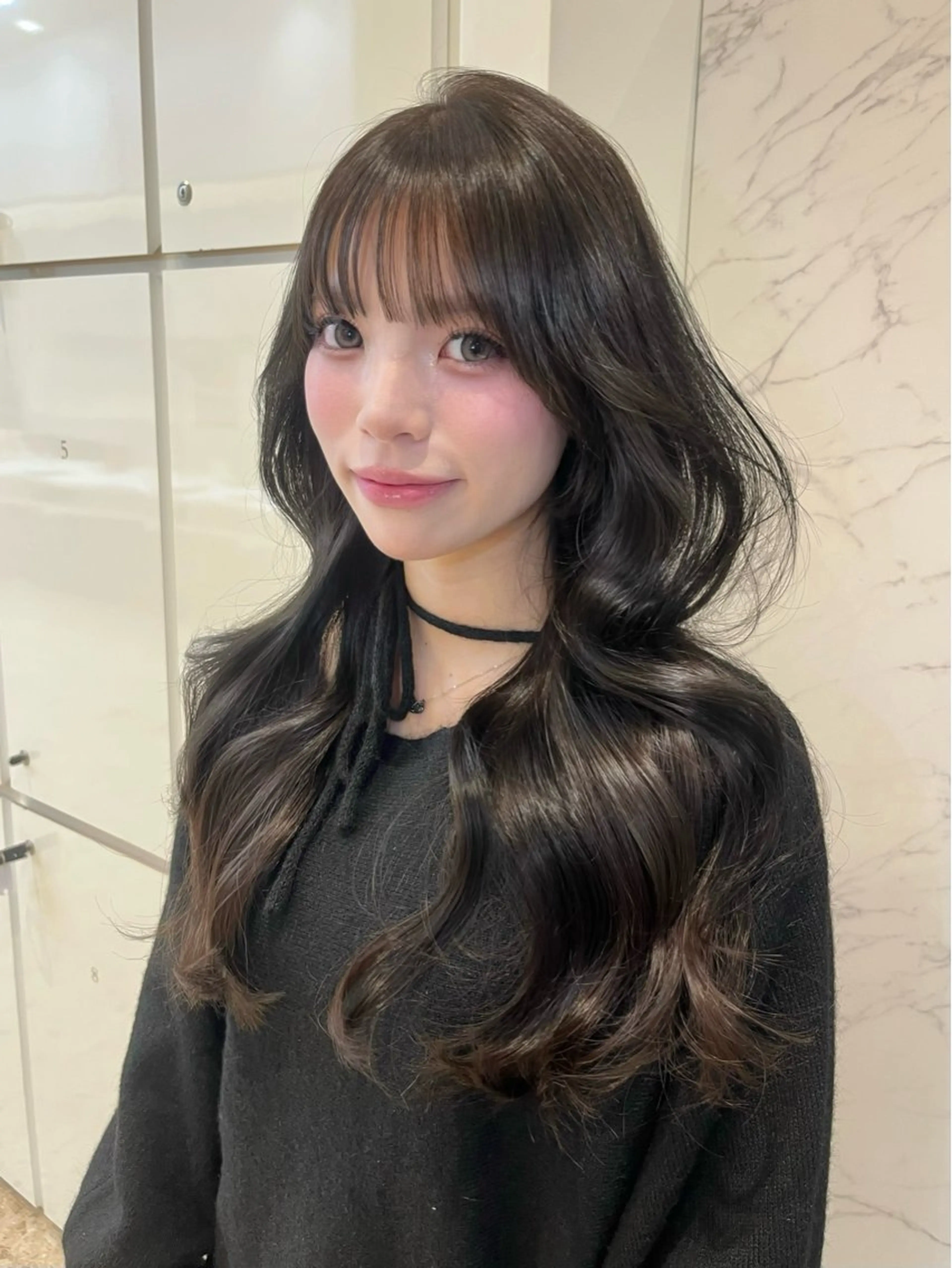 ロング カラー 顔周りカット カット ヘアカラー トリートメント 透明感カラー/京都 烏丸/Himariのヘアスタイル