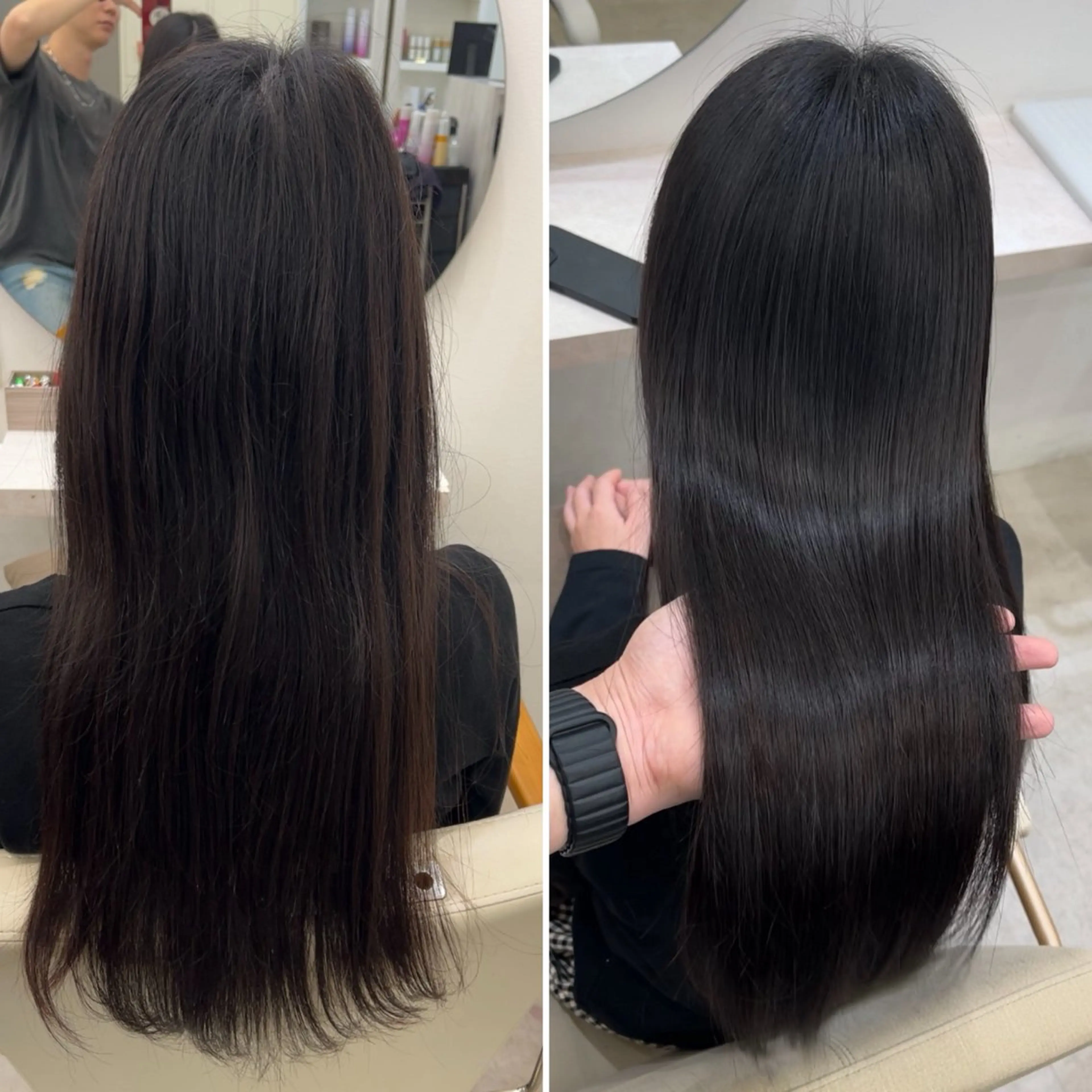 ロング カット ヘアカラー 縮毛矯正 トリートメント 髪質改善/縮毛矯正 梅田茶屋町/西尾祐作のヘアスタイル