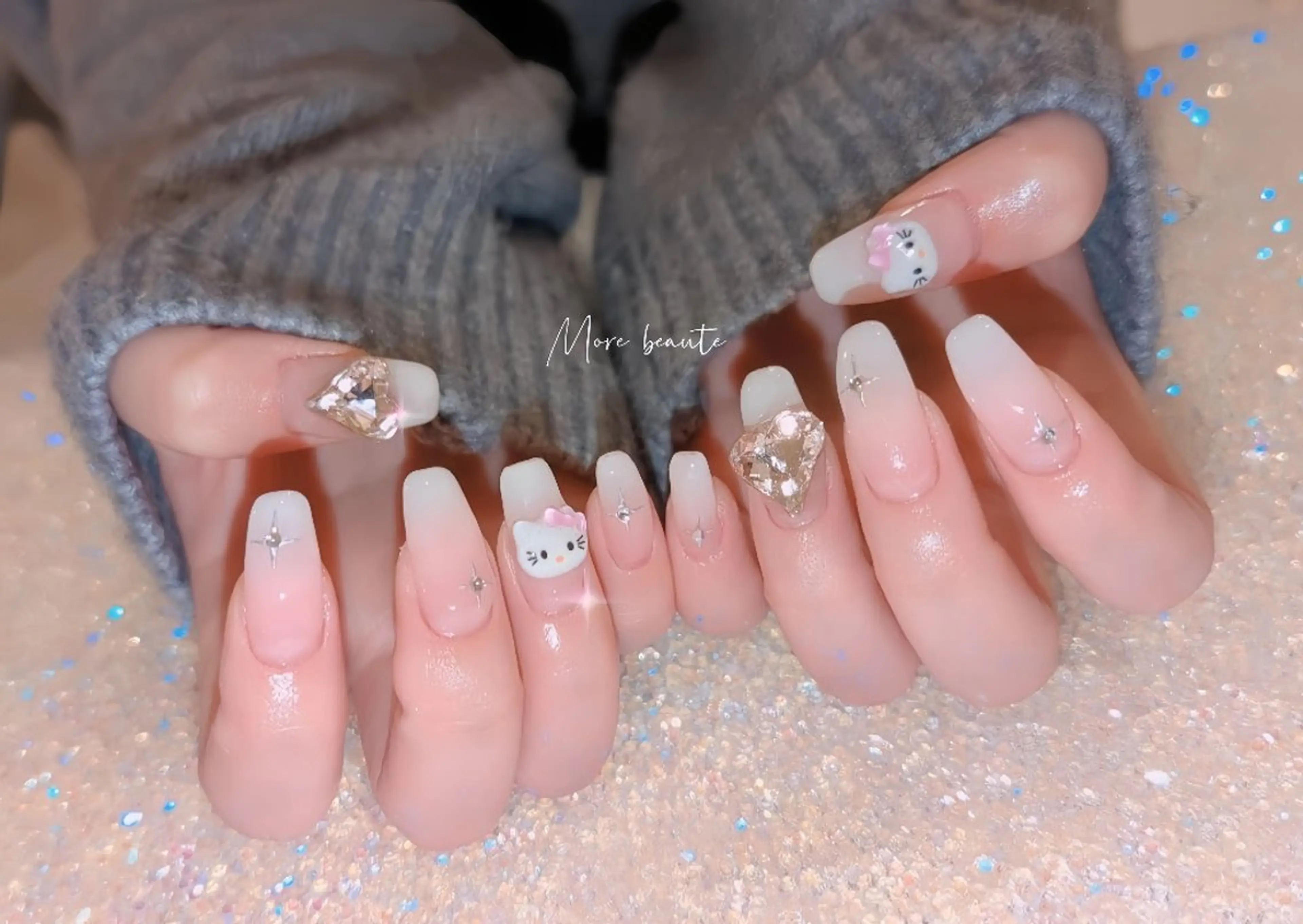 ネイル アートネイル ジェルネイル ハート 韓国ネイル マグネットネイル ハンドネイル I LOVE ME NAIL.｡.:*♡のネイルデザイン