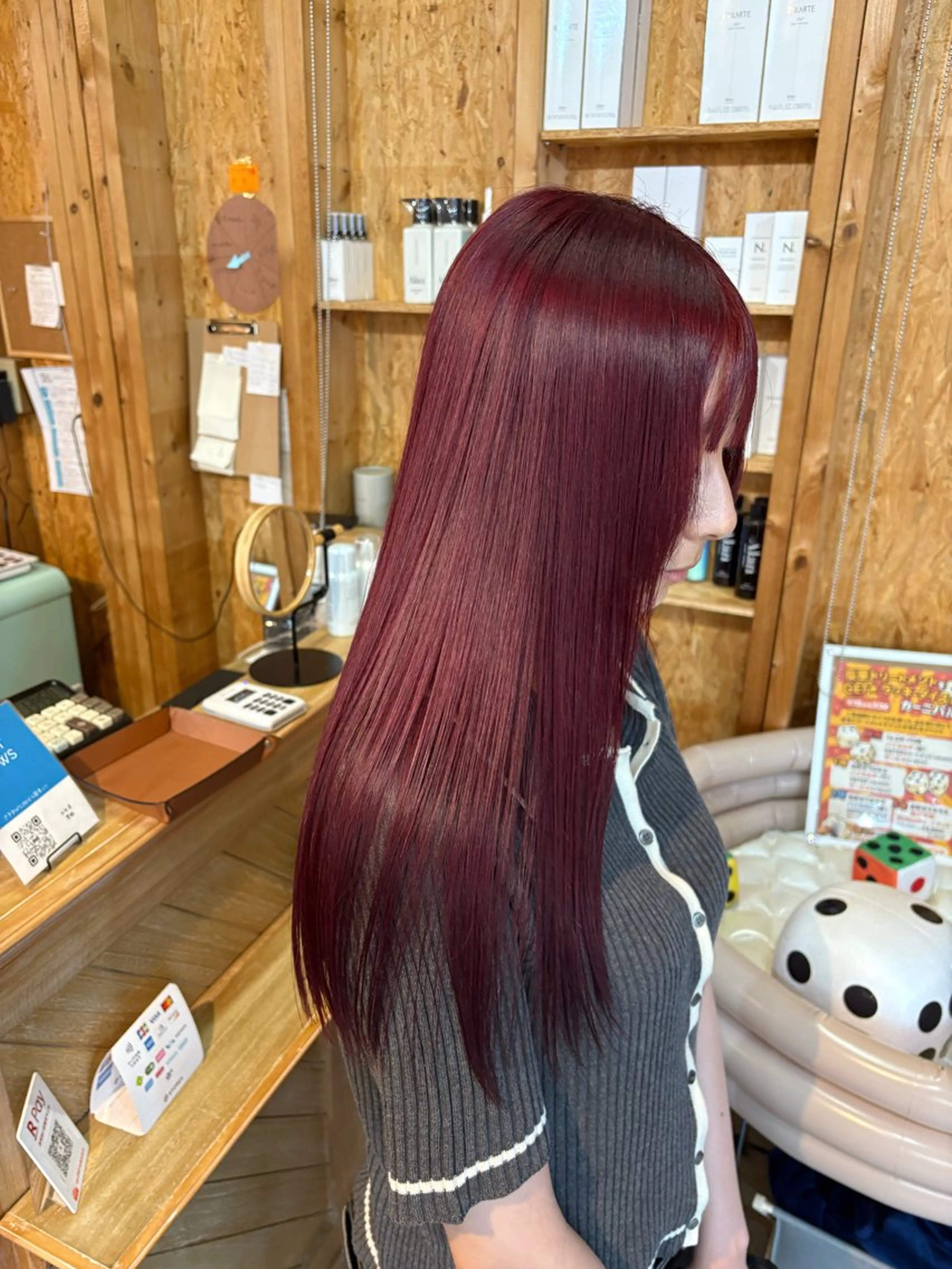 カラー まろみ暖色×ボブ ×chia🕯のヘアスタイル