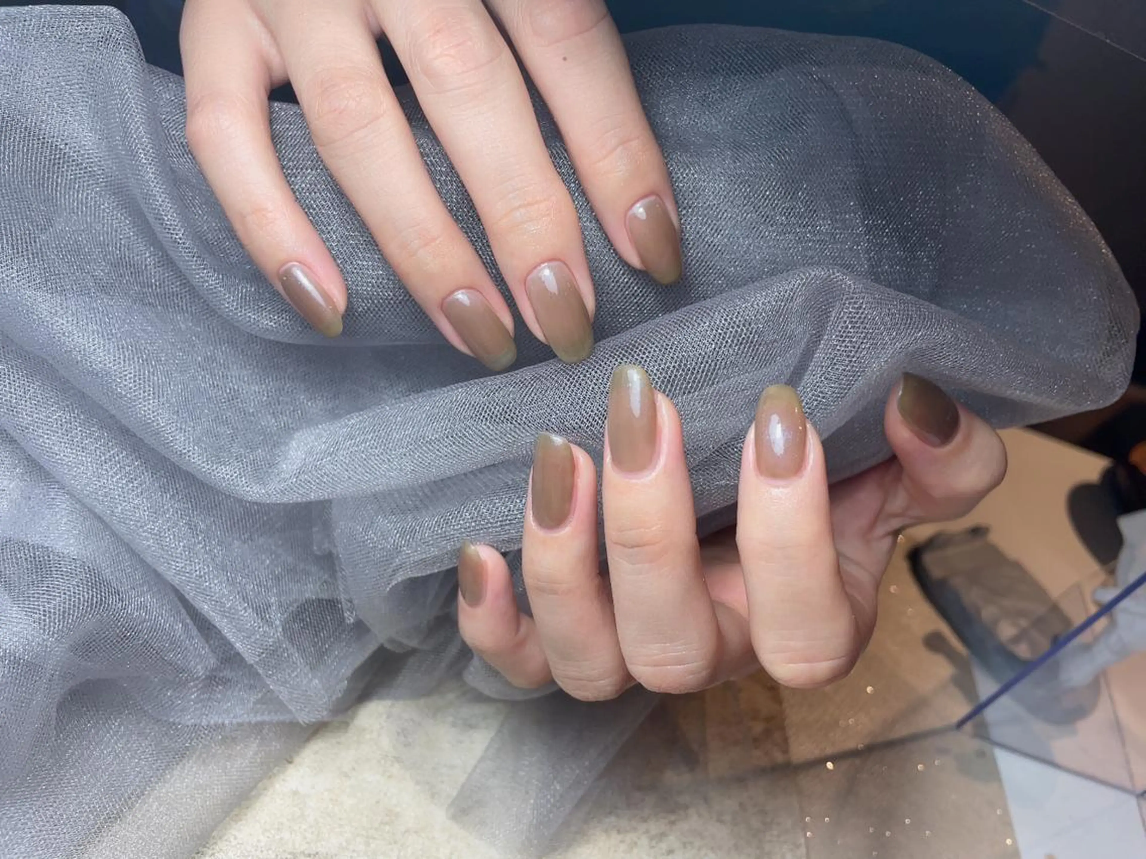 ネイル クリアネイル ワンカラーネイル ハンドネイル 南野 由希のネイルデザイン