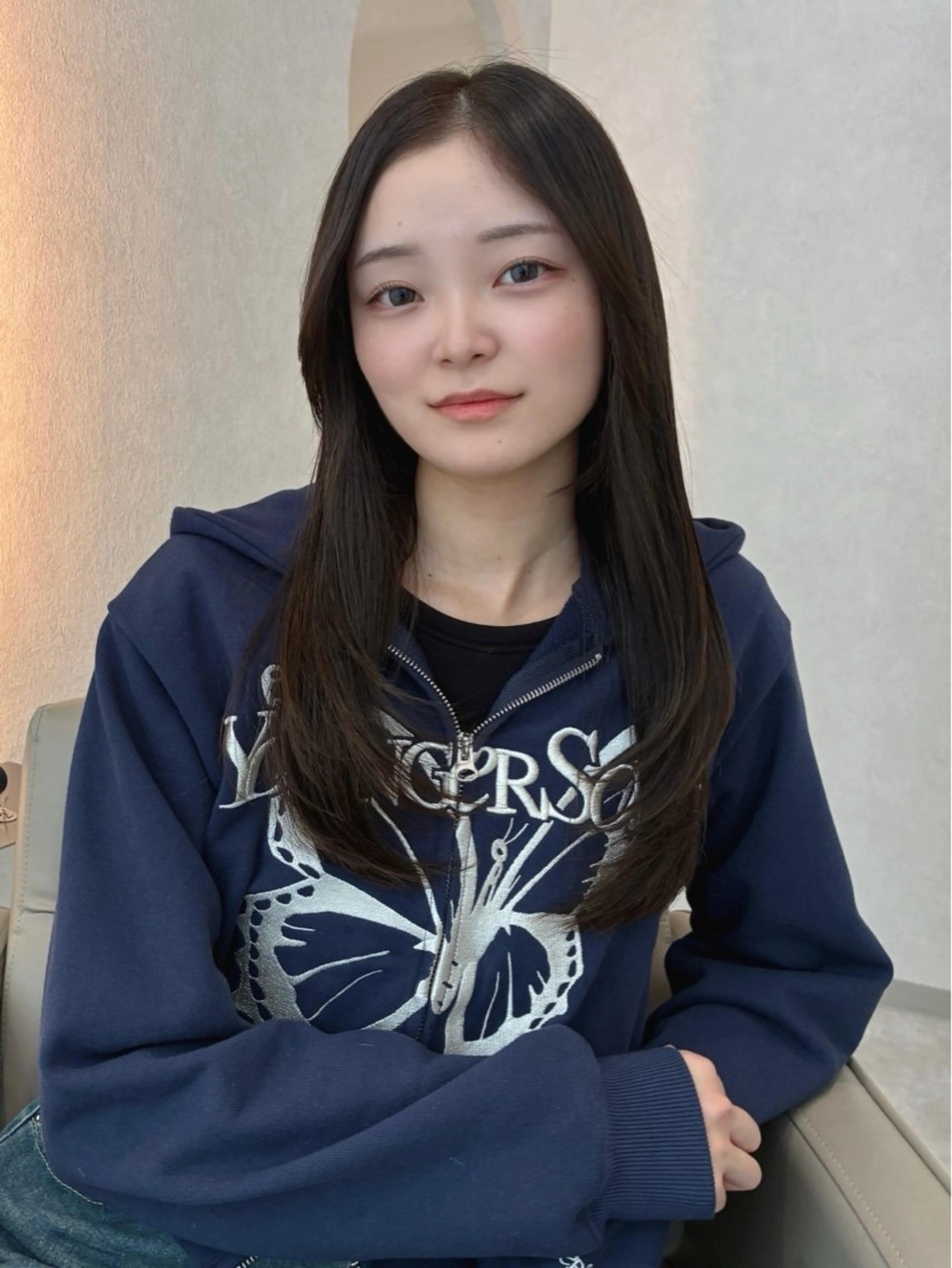 セミロング レイヤーカット 似合わせカット 小顔カット 縮毛矯正 ヘアカラー 縮毛矯正 髪質改善/レイヤー 本田拓也のヘアスタイル