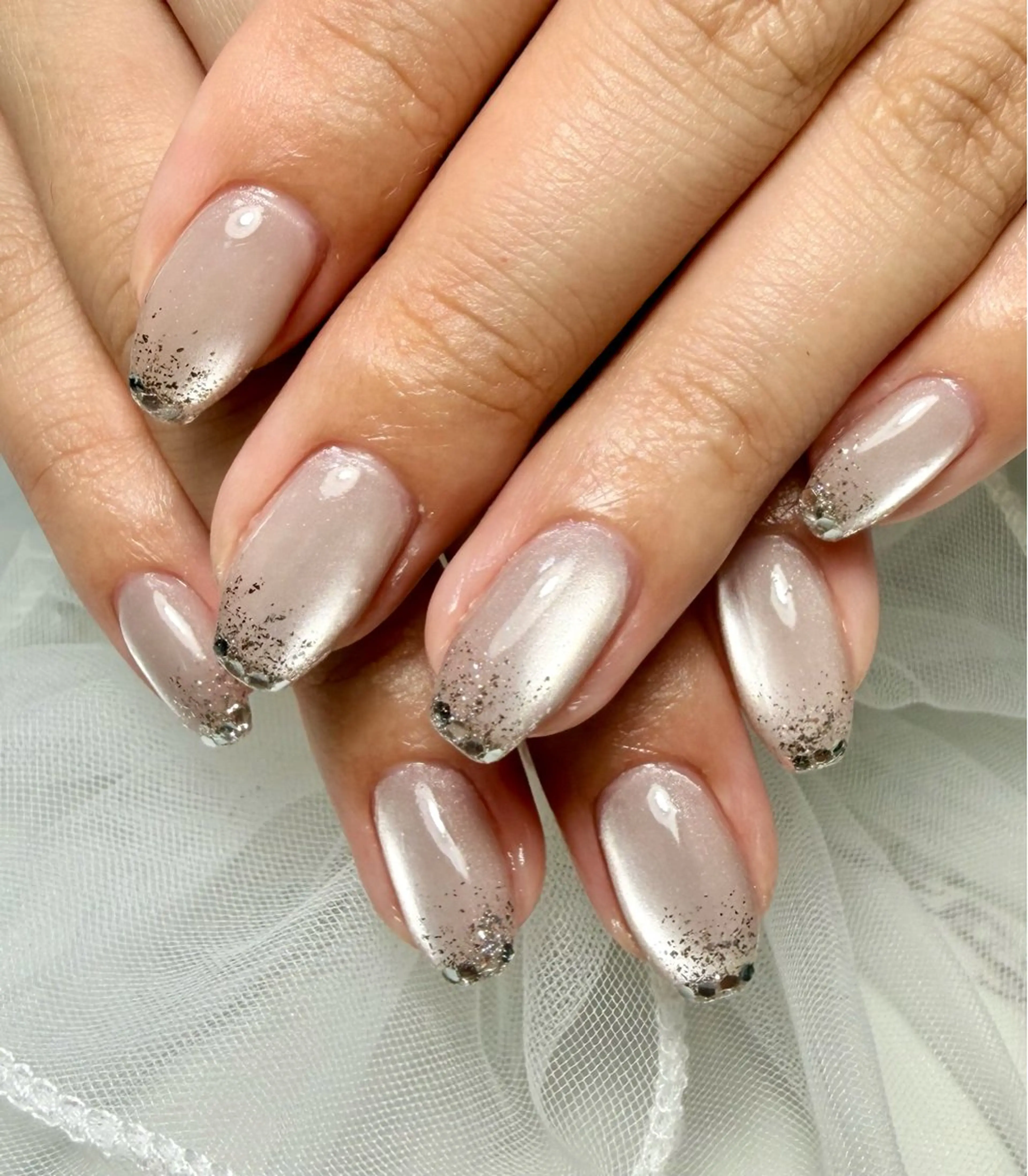 ネイル アートネイル チークネイル フラッシュネイル フラッシュマグ フレンチネイル Mai’s nailのネイルデザイン
