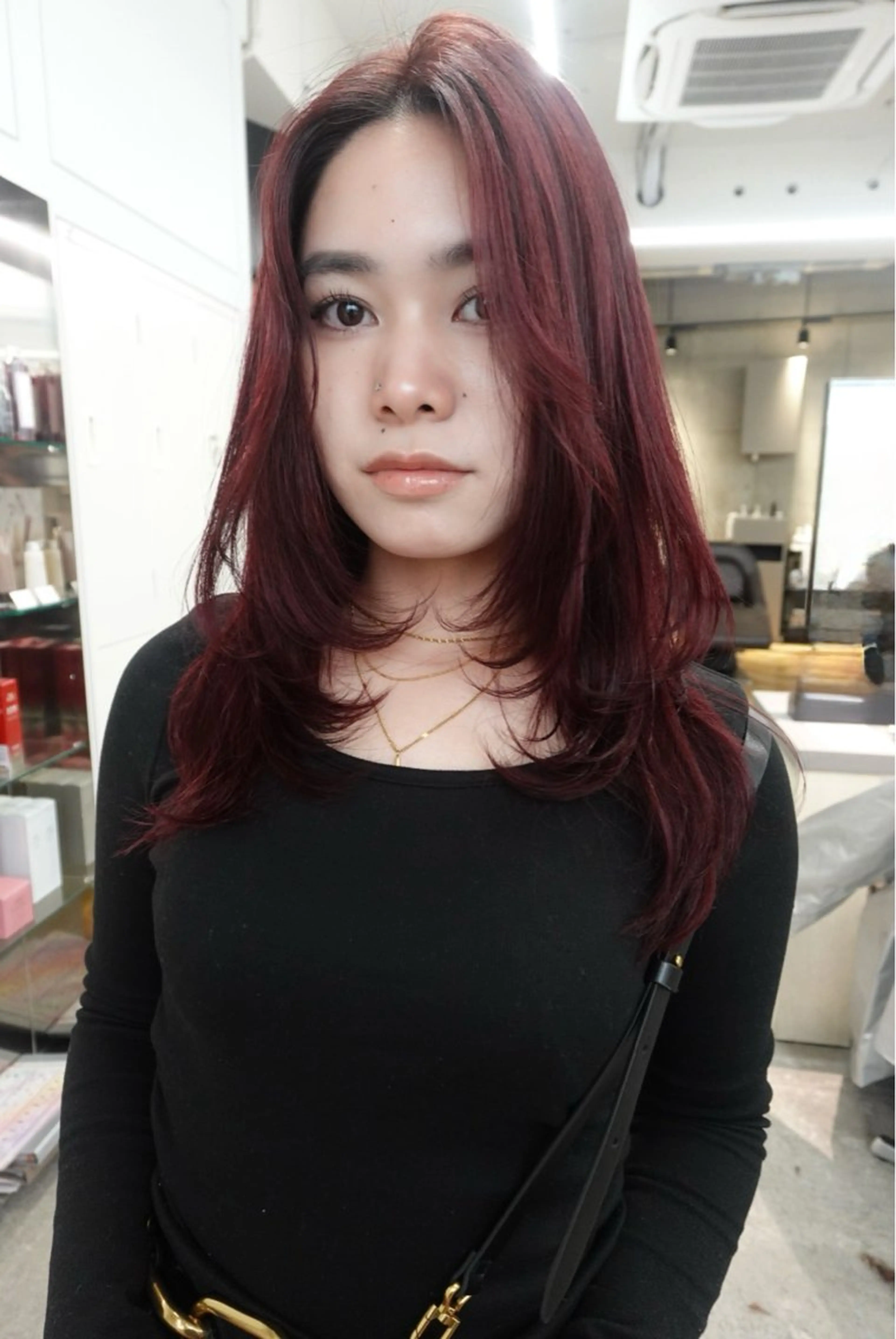 セミロング カラー ヘアカラー トリートメント ✨ブリーチ/顔周り レイヤー¦YUKA✨のヘアスタイル