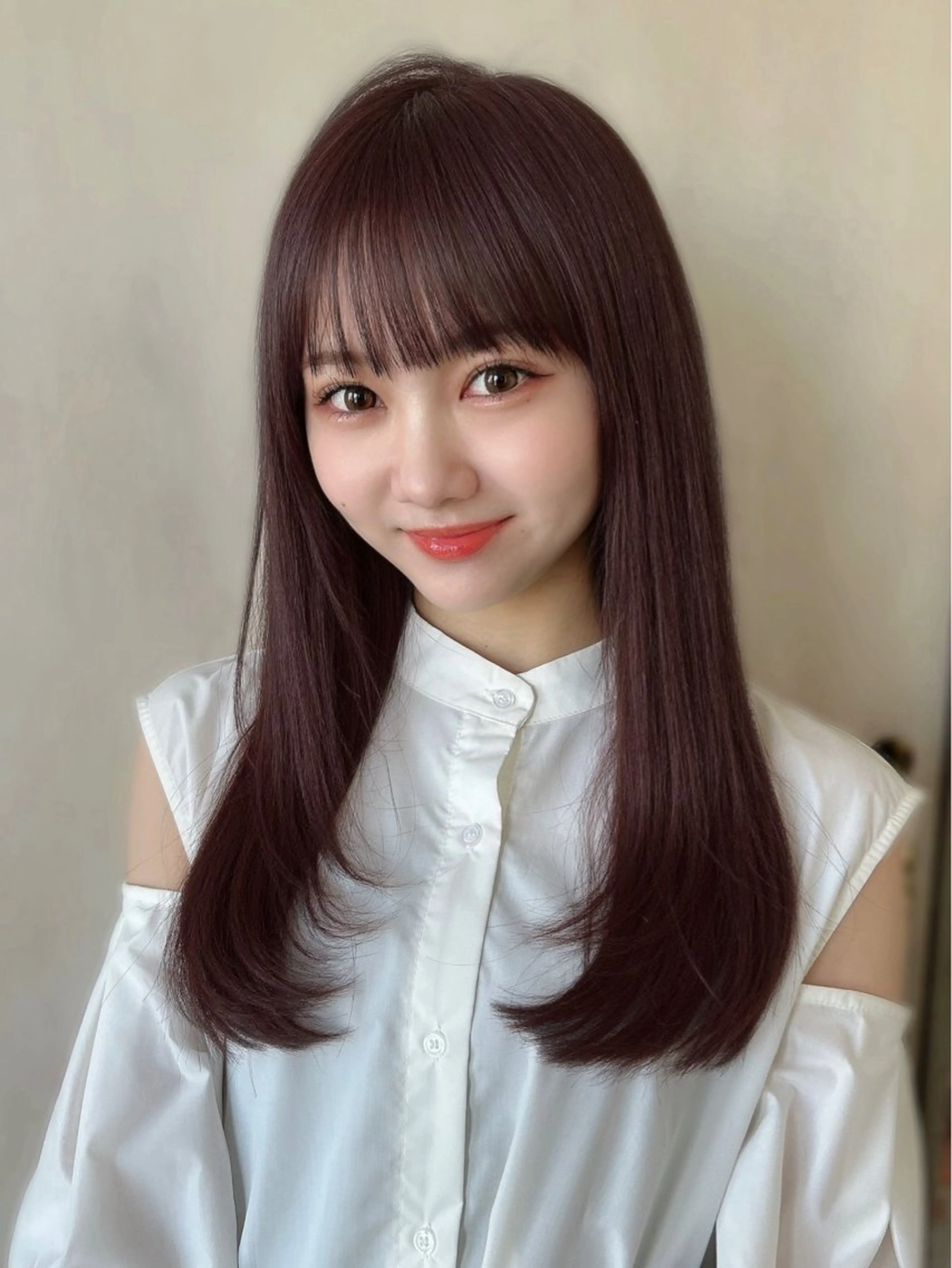 セミロング カラー パーマ ヘアカラー トリートメント 新宿✨顔周りカット 韓国ヘア/坂本亜裟海のヘアスタイル