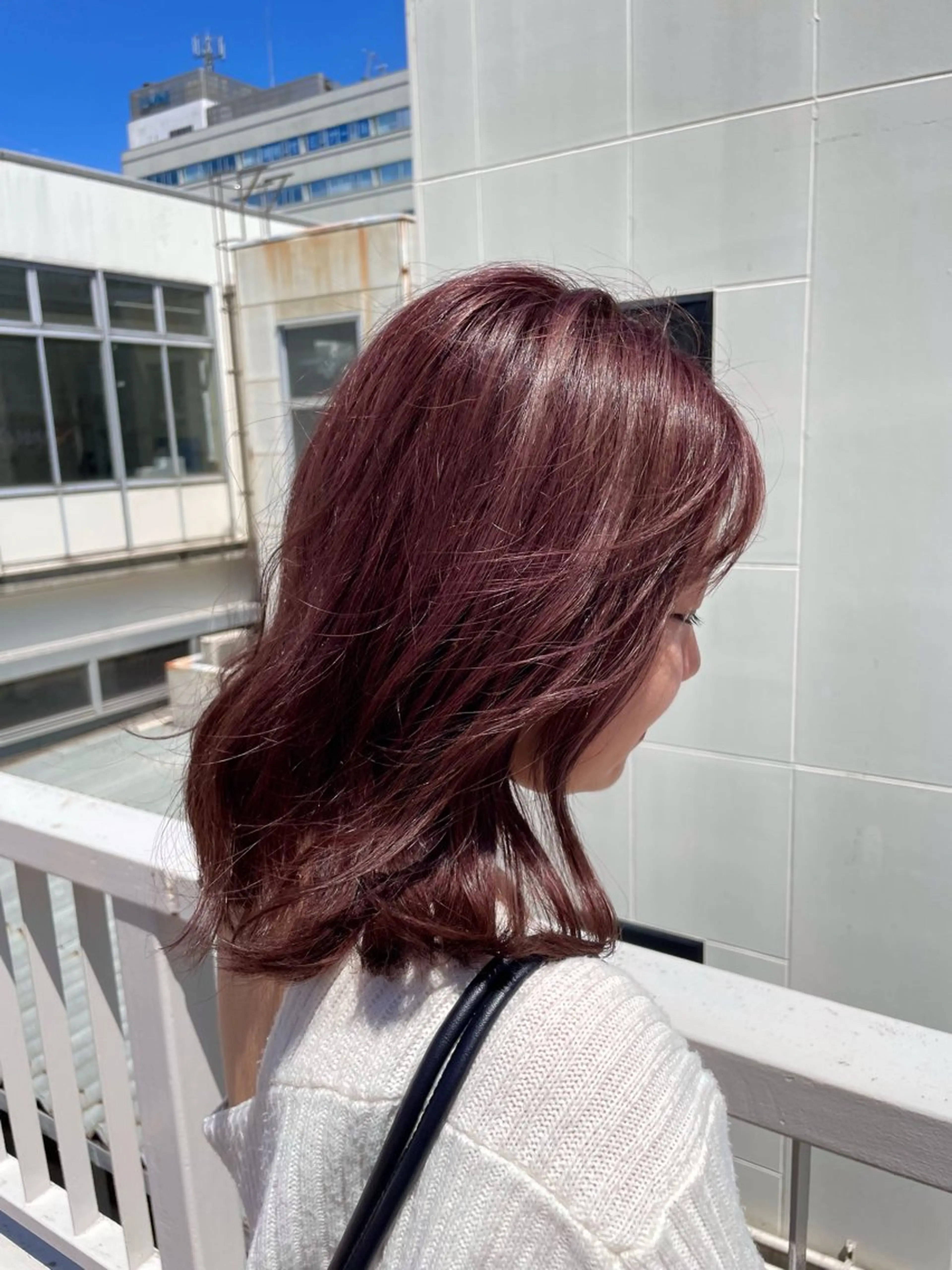 ミディアム カラー ブリーチ ブリーチなしカラー レッドカラー ハイトーン/アレンジ 🎀アオイ🎀のヘアスタイル