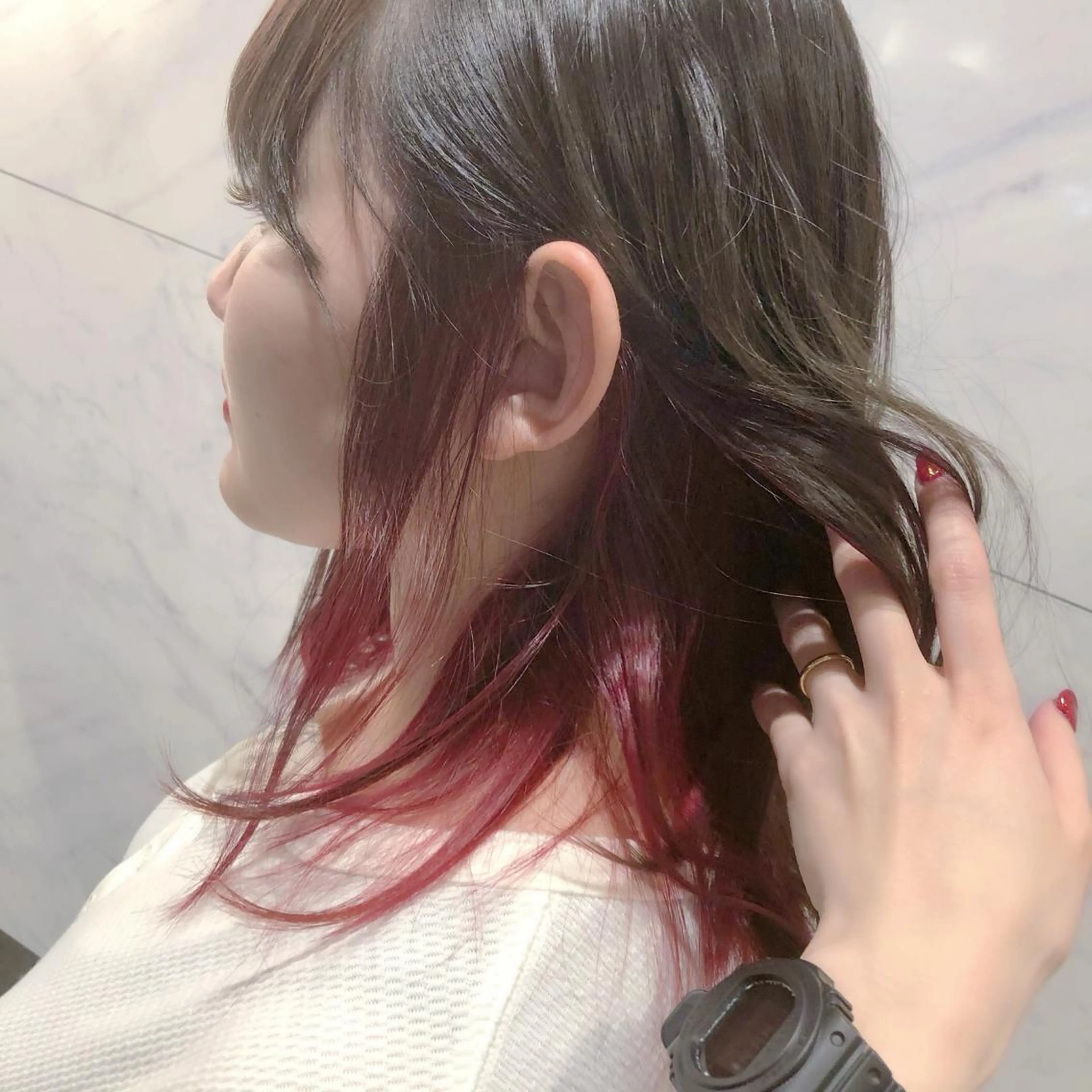 ミディアム カラー ヘアアレンジ yoshino yukoのマツエク・マツパデザイン