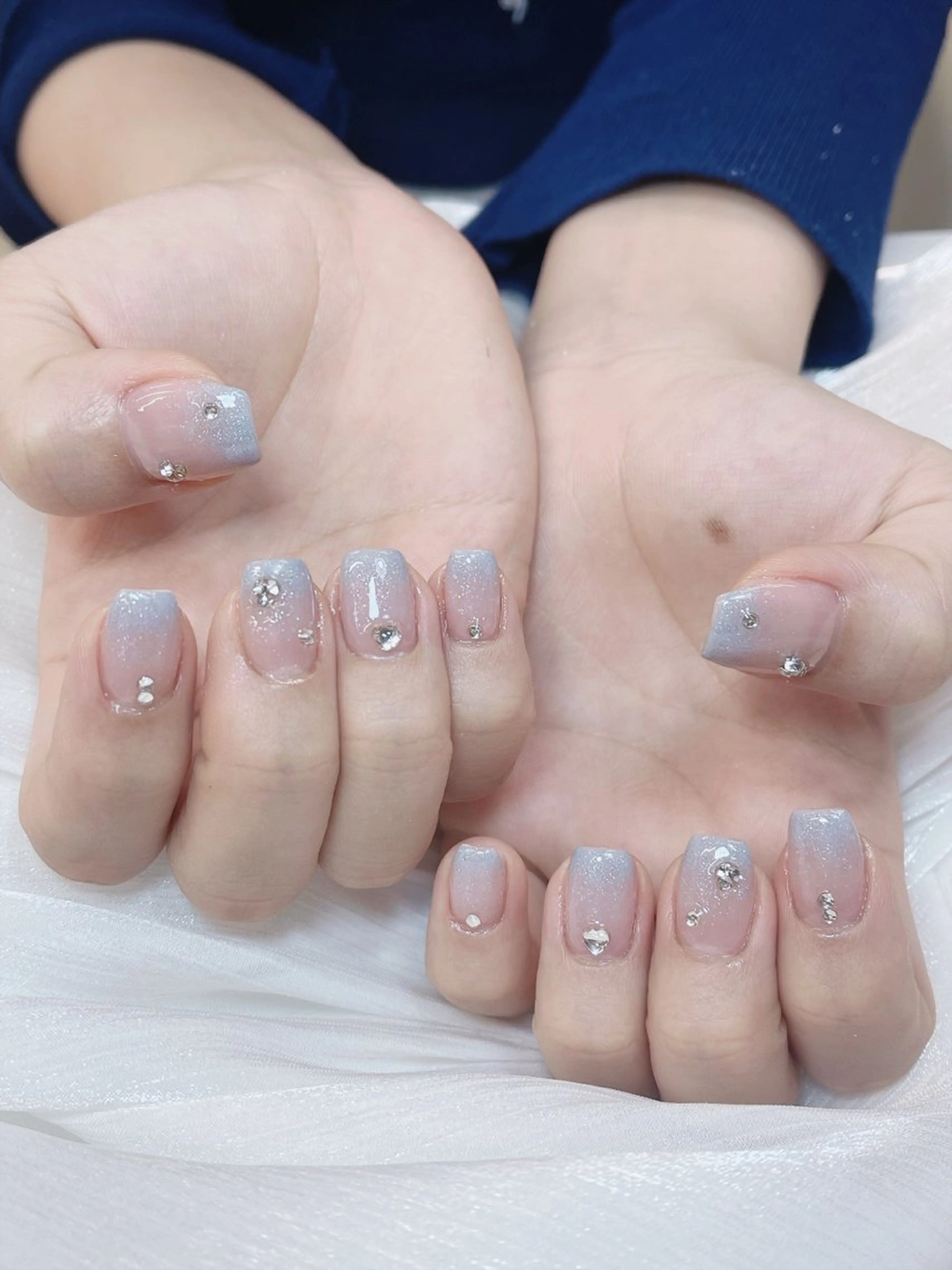 ネイル チークネイル 成人式 フレンチネイル グラデーション 氷ネイル・うるうるネイル ハンドネイル DUO MI nail salonのネイルデザイン