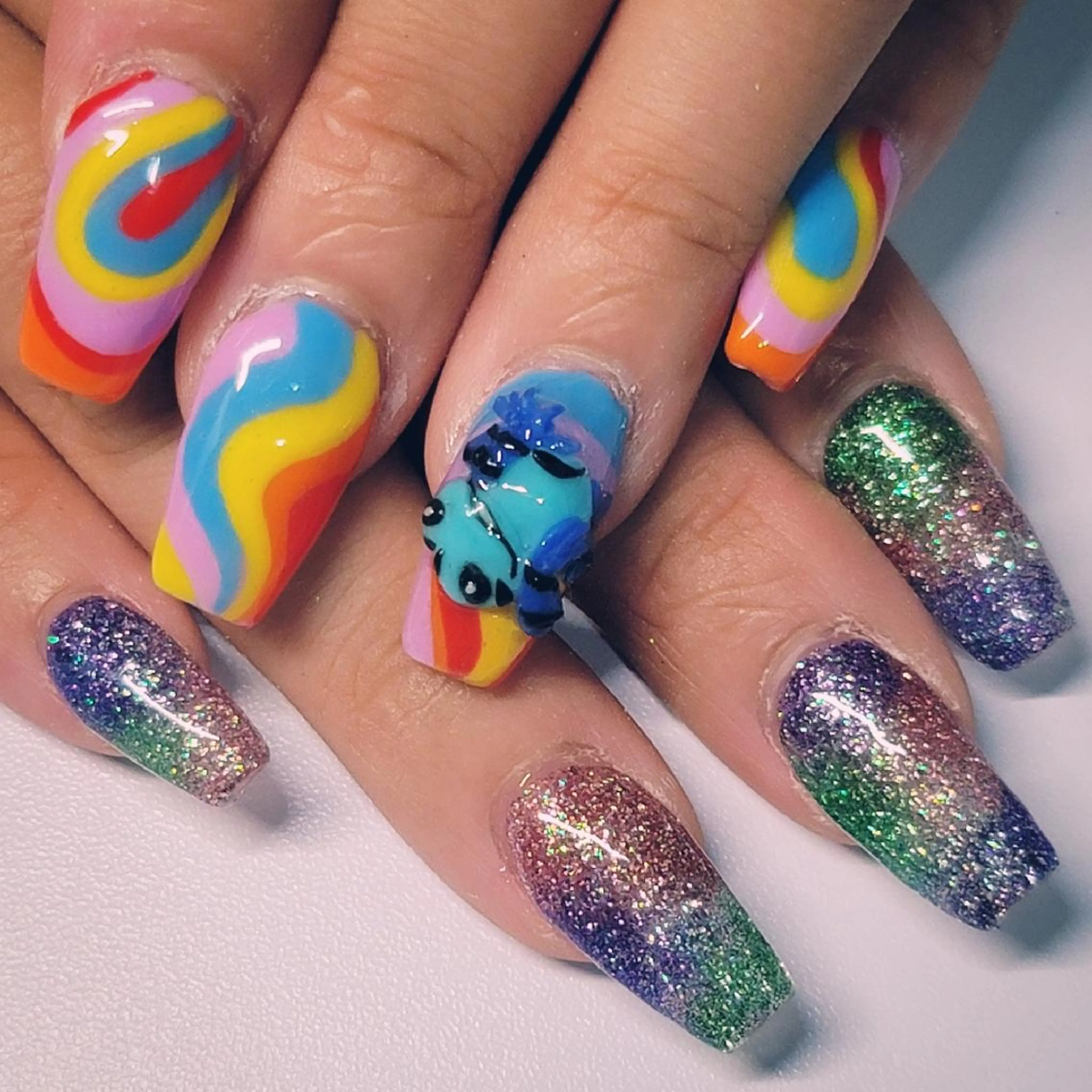 ネイル アートネイル ラメ(グリッター) 大理石ネイル(マーブル) ハンドネイル よしだ ひろきのネイルデザイン