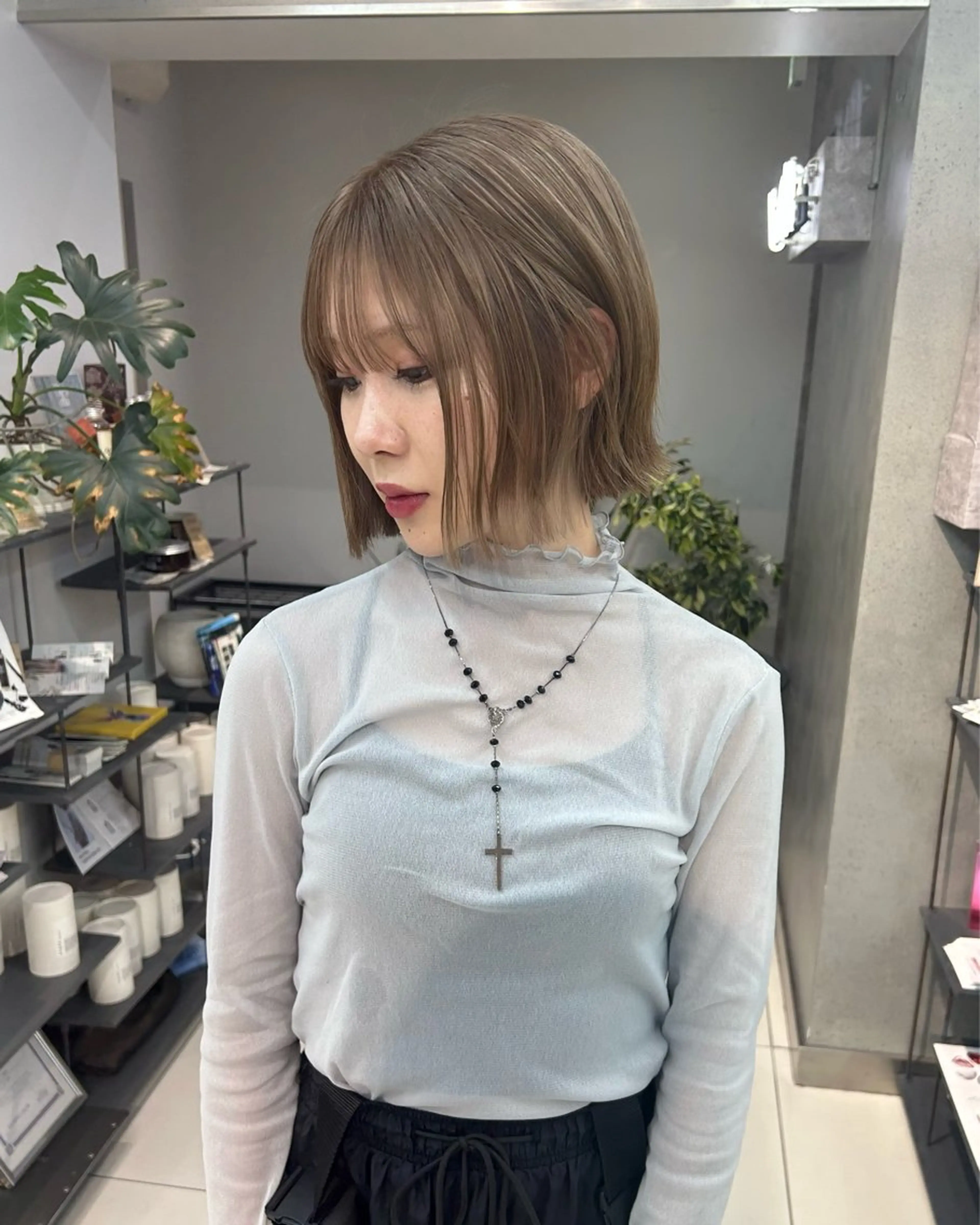 ミディアム カラー ナチュラル×色気パ ーマ 渋谷/マナミのヘアスタイル