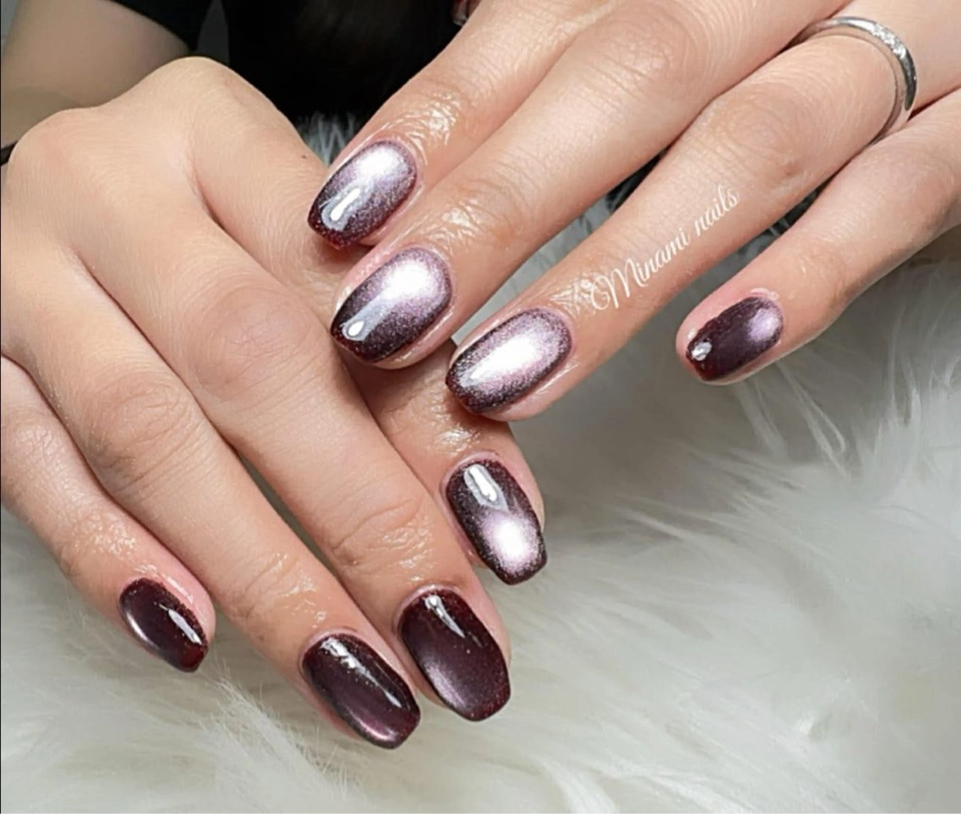 ネイル アートネイル オーロラネイル ガーリー キラキラネイル 韓国ネイル Minami Nailsのネイルデザイン