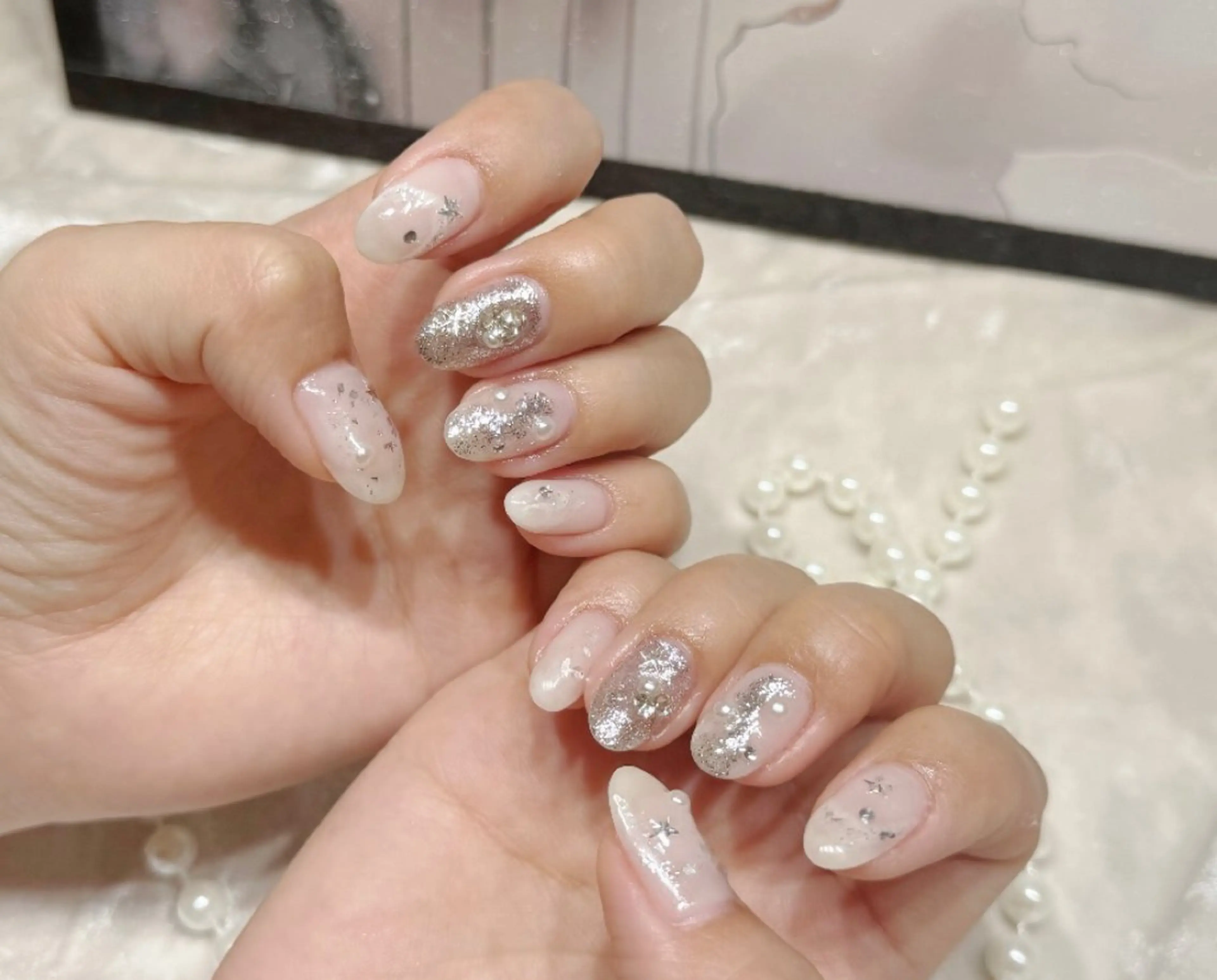 ネイル アートネイル フットネイル ジェルネイル ハート マグネットネイル babarla Nailのネイルデザイン