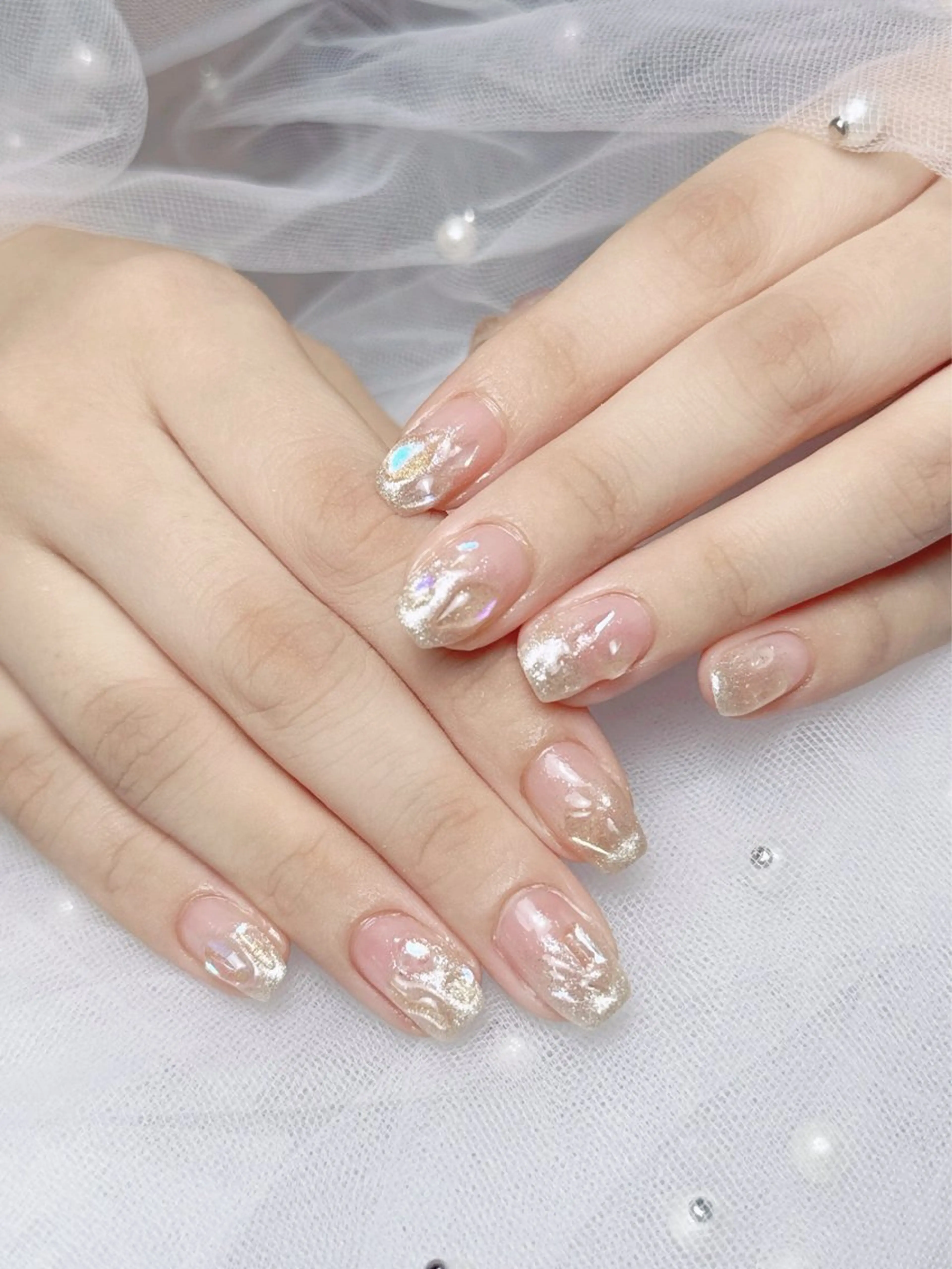 ネイル フレンチネイル ジェルネイル ハート 韓国ネイル マグネットネイル ハンドネイル ネイルサロン lotusのネイルデザイン