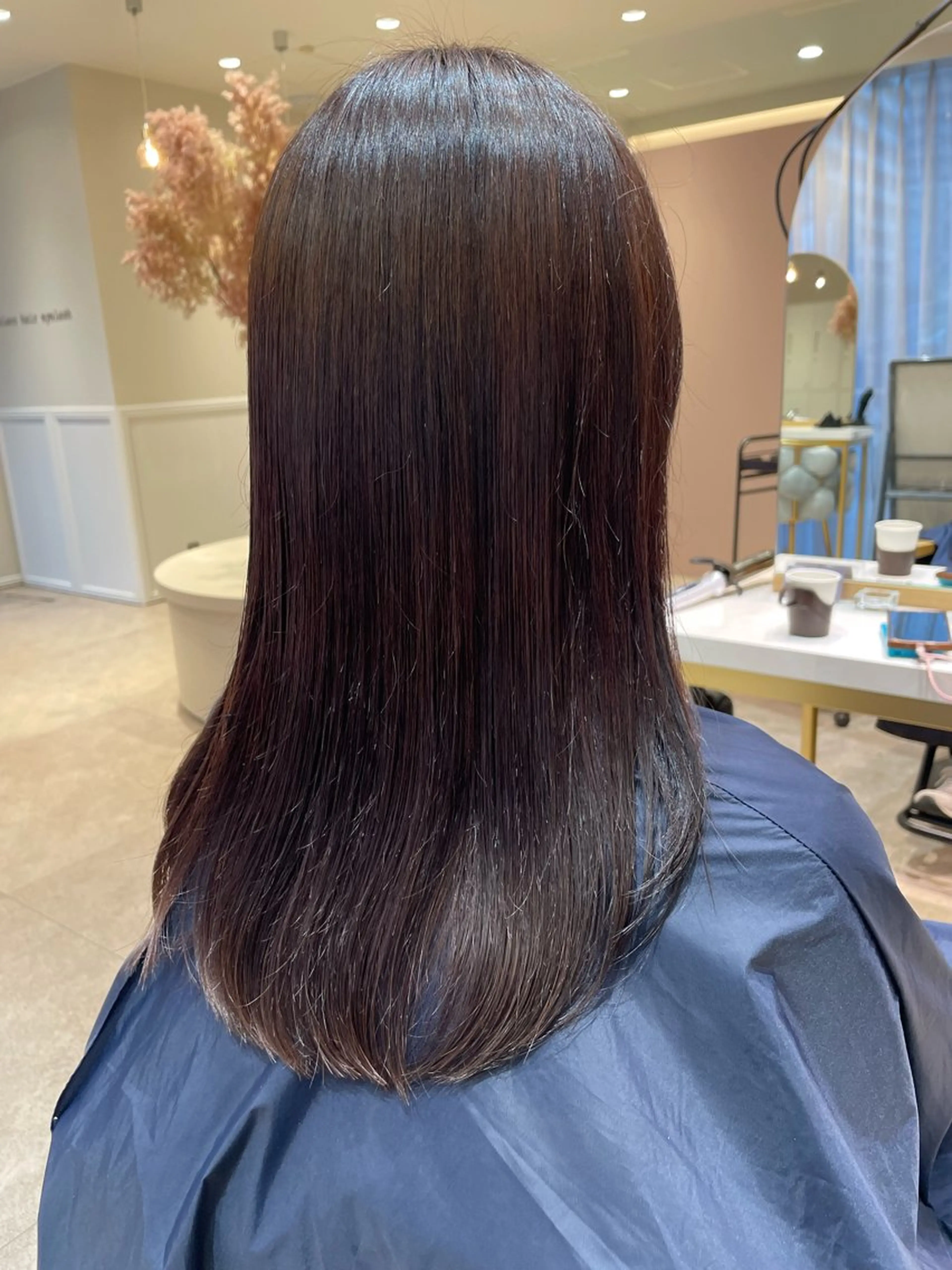 セミロング カラー ブラウンカラー ショコラブラウン 髪質改善 BlancHairのヘアスタイル