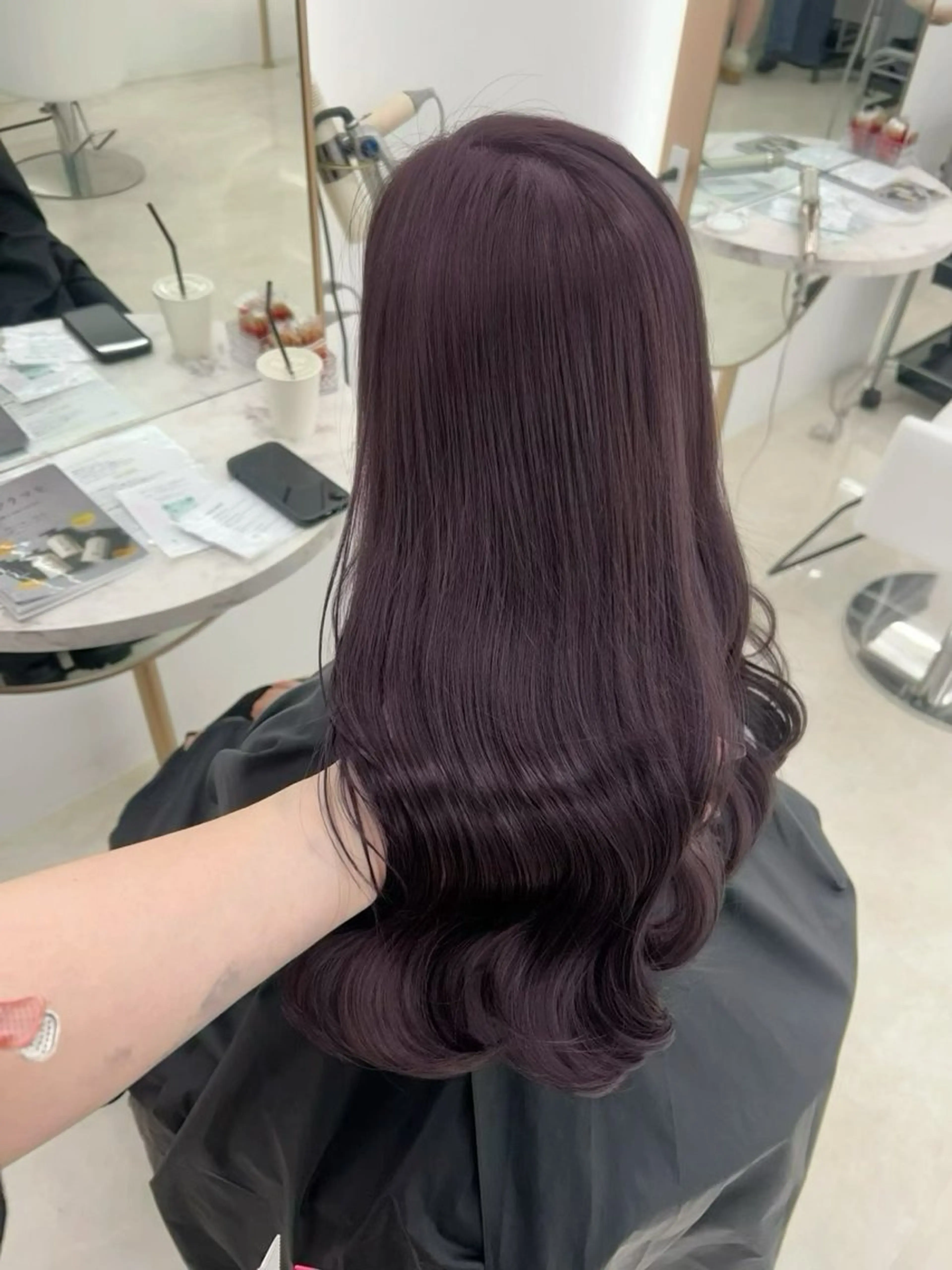 ロング カラー カット ヘアカラー shu ラベンダー/ピンクのヘアスタイル