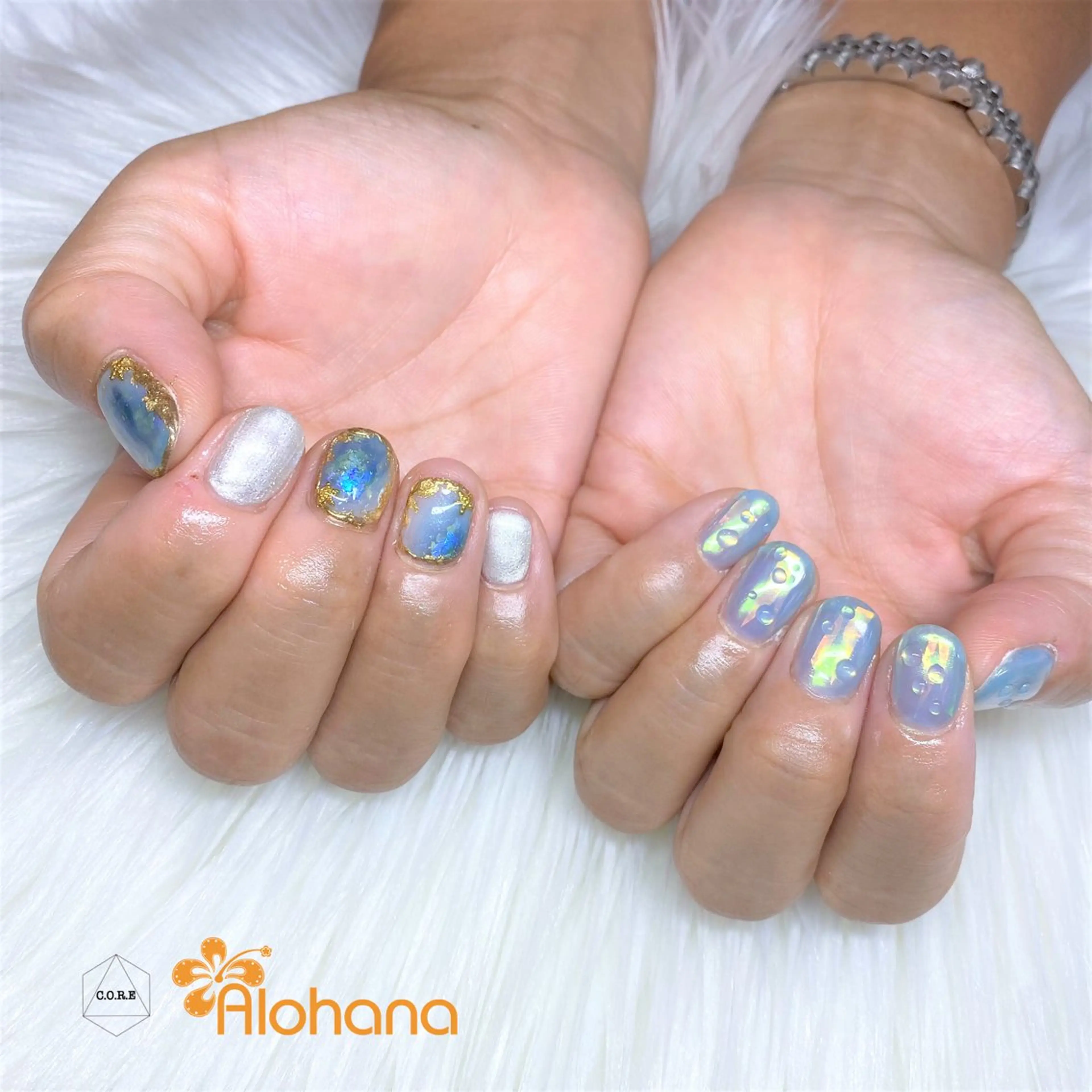 ネイル ブルー Alohana所属・Alohana Minaのネイルデザイン