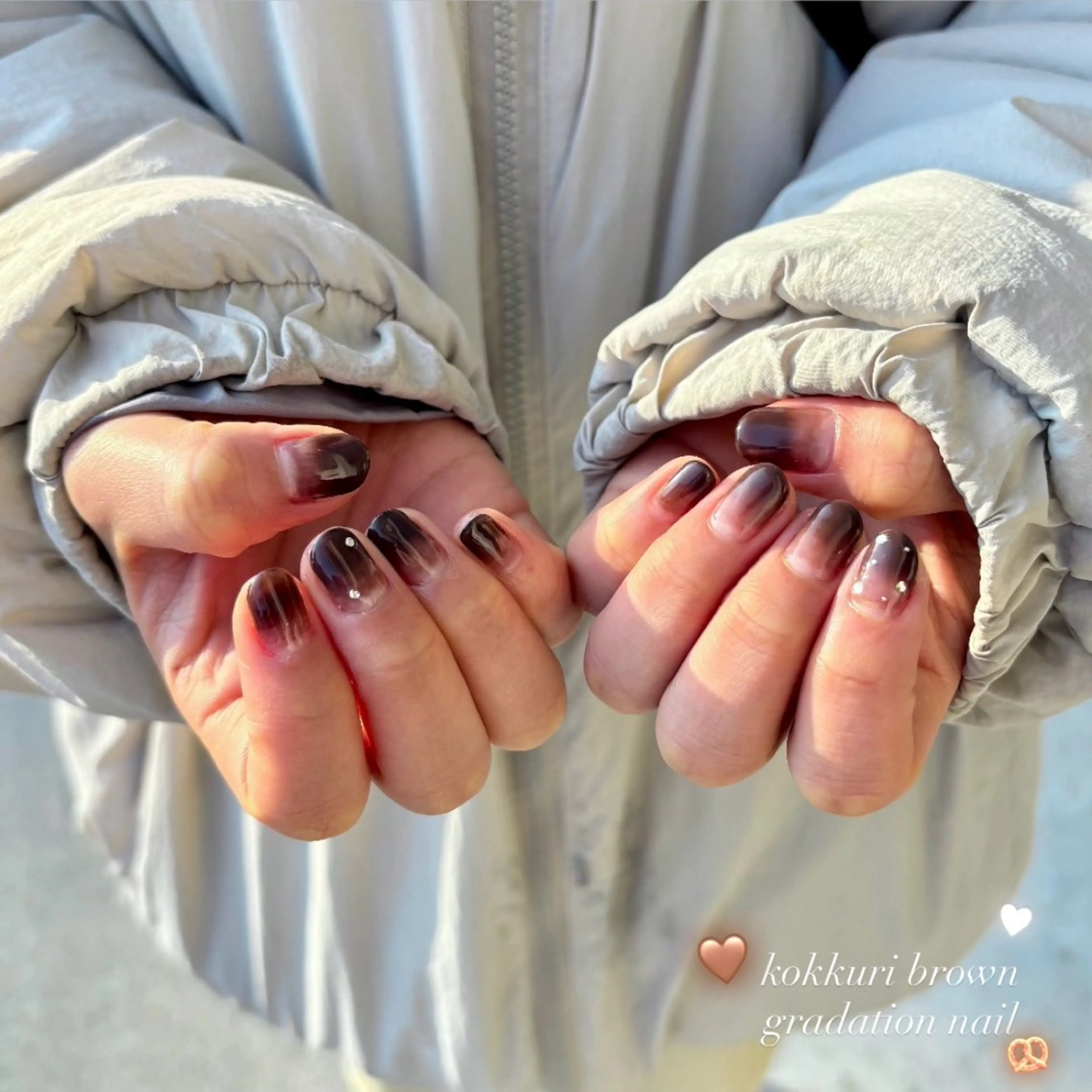 ネイル アートネイル ブラウン セプトアカデミー 松村のネイルデザイン