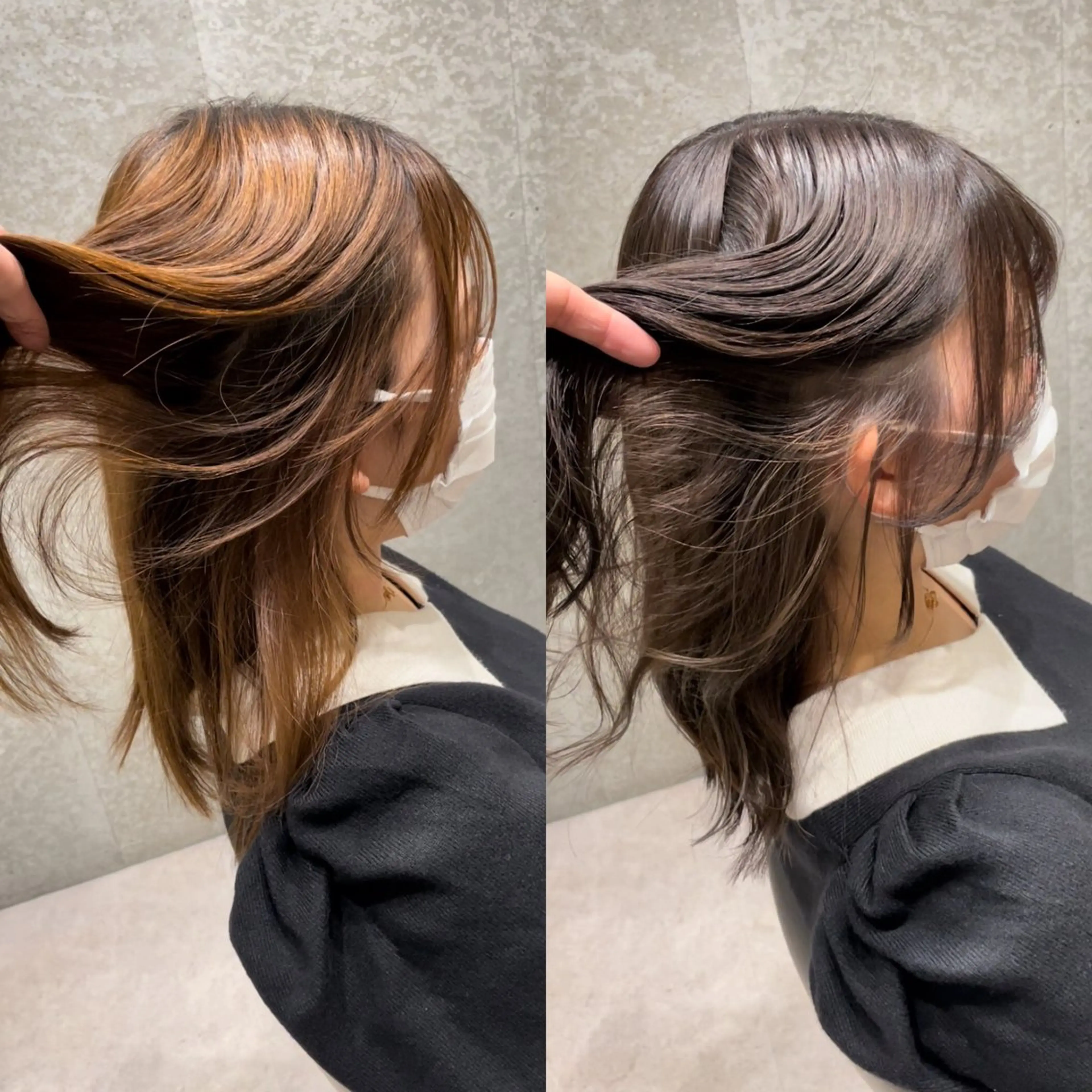 ミディアム カラー ブリーチ インナーカラー ヘアカラー 髪質改善ヘアケア 艶髪特化/上田のヘアスタイル