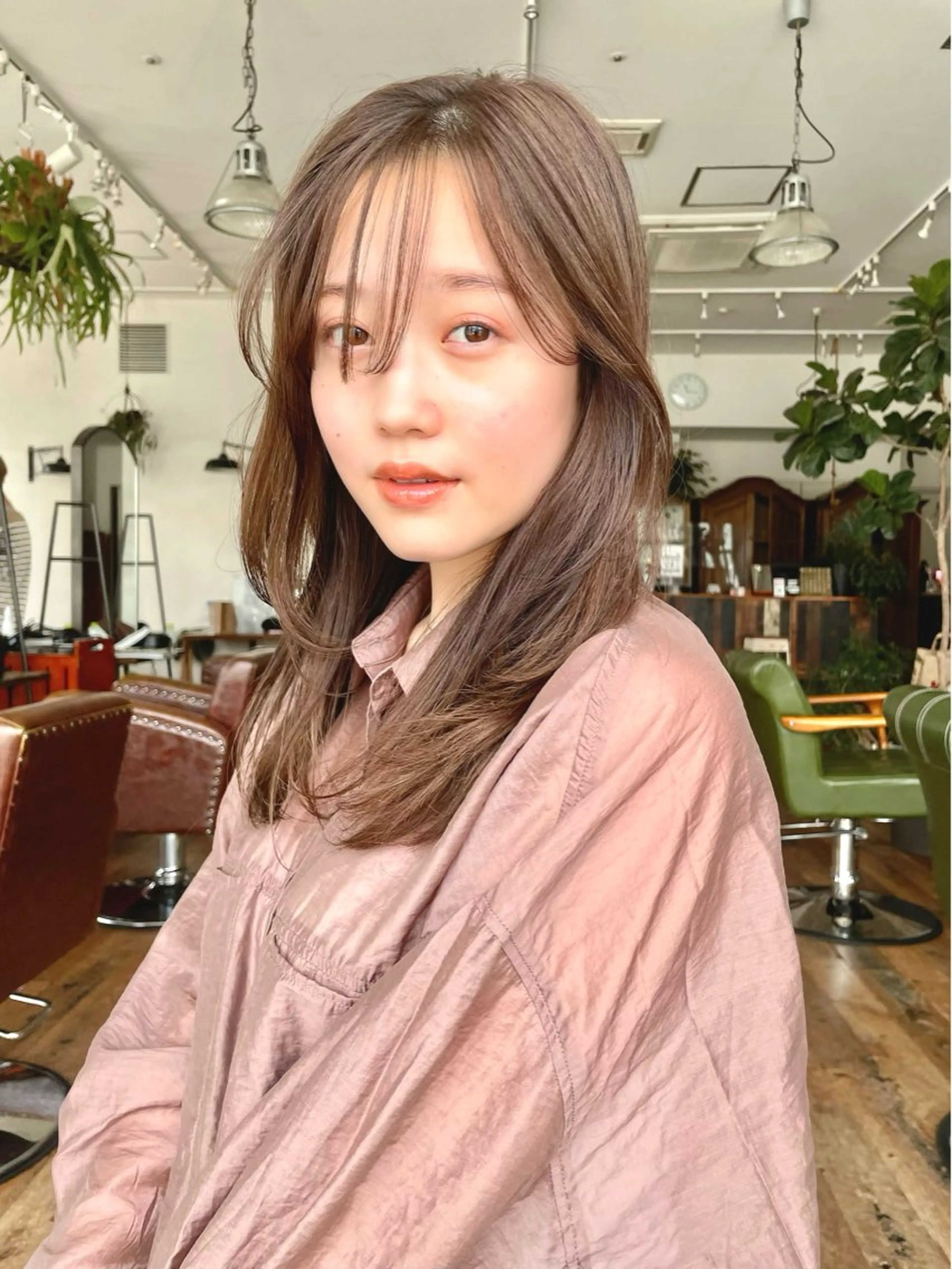 セミロング カラー メンズ／パーマ ／レディース髪質改善のヘアスタイル