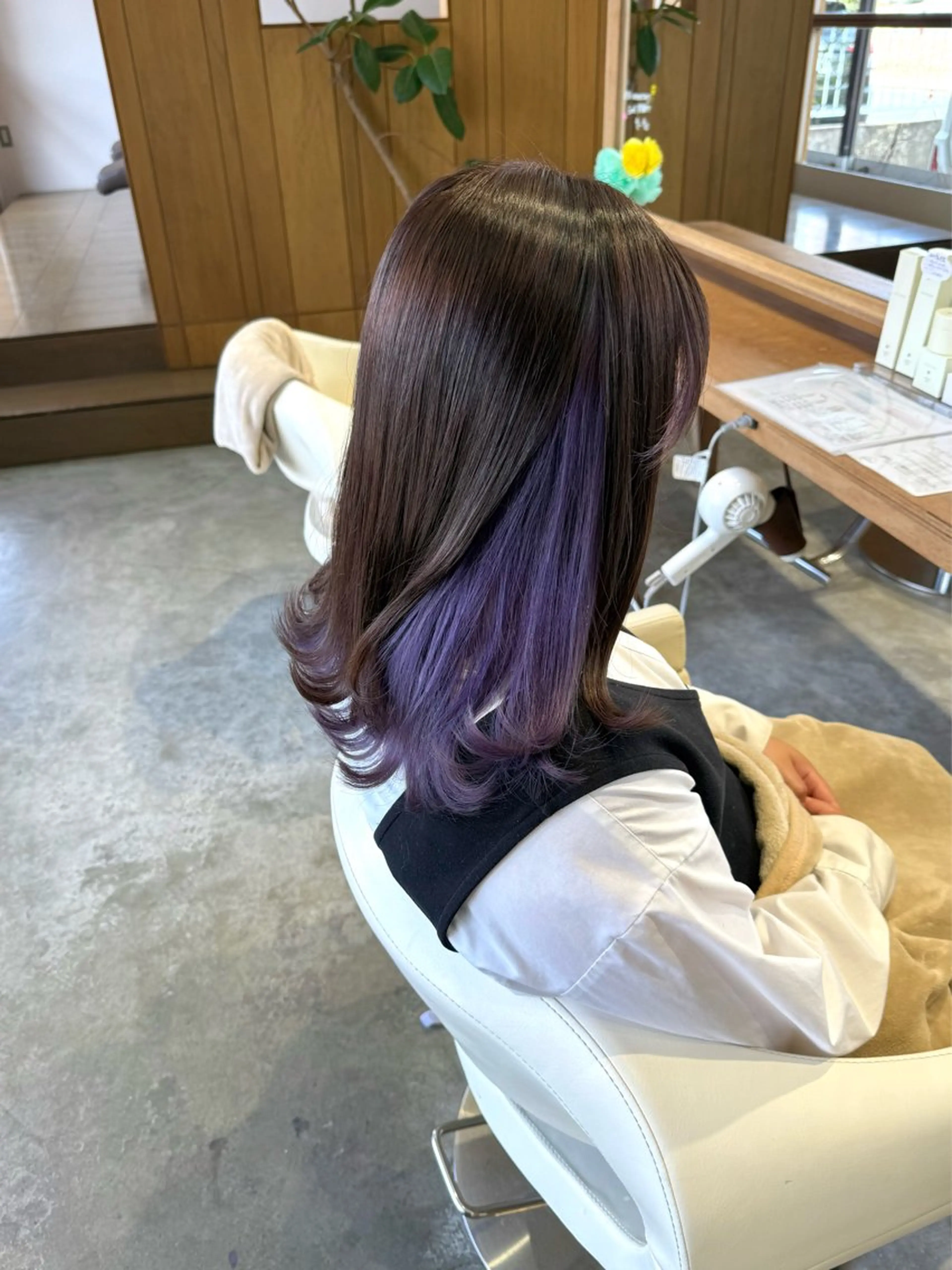 セミロング カラー ブリーチ ラベンダーカラー カット ヘアカラー WATANABE MISAKIのヘアスタイル