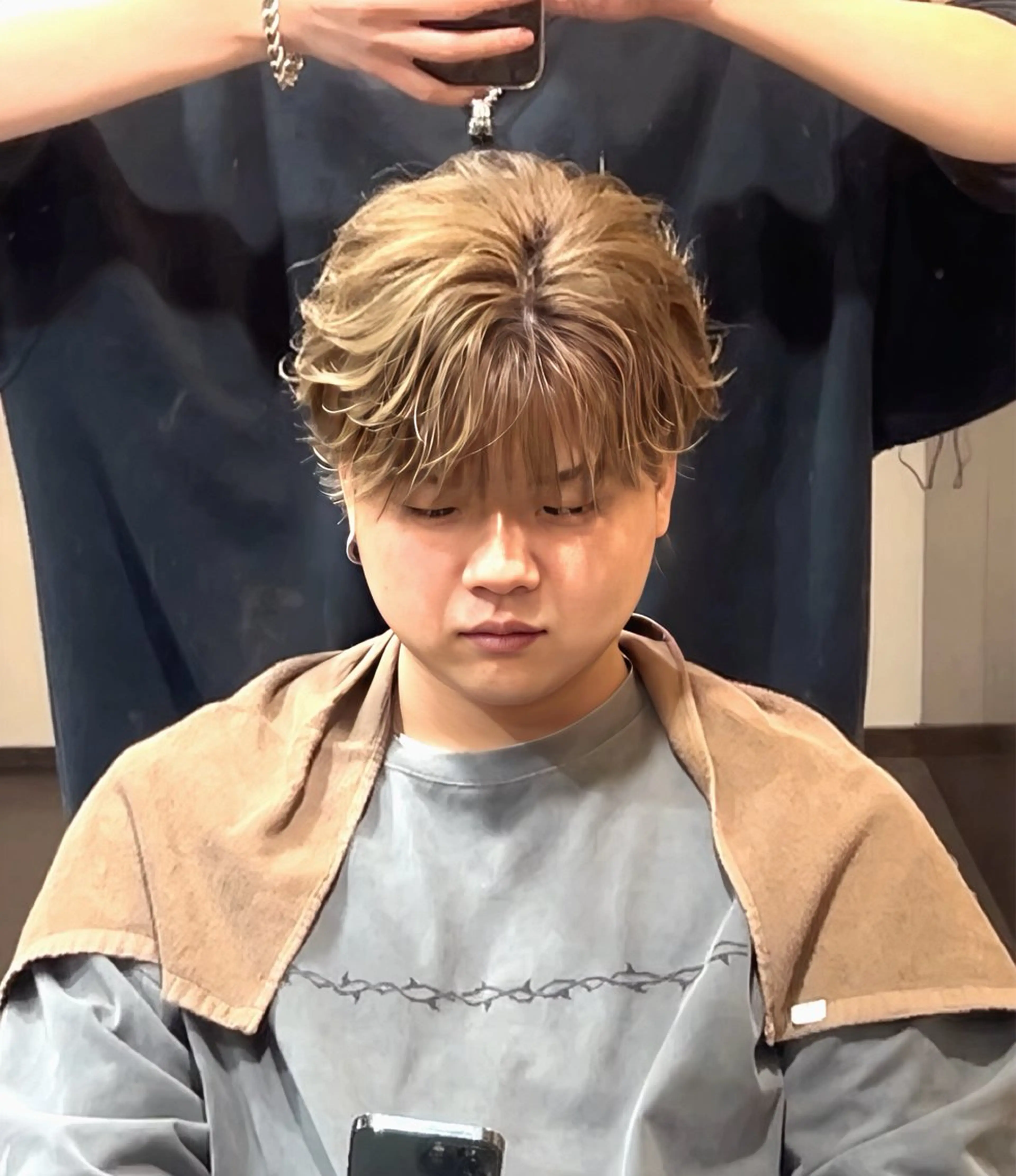 ショート カラー パーマ メンズ キッズ 【メンズ特化】 りょうま🔥のヘアスタイル