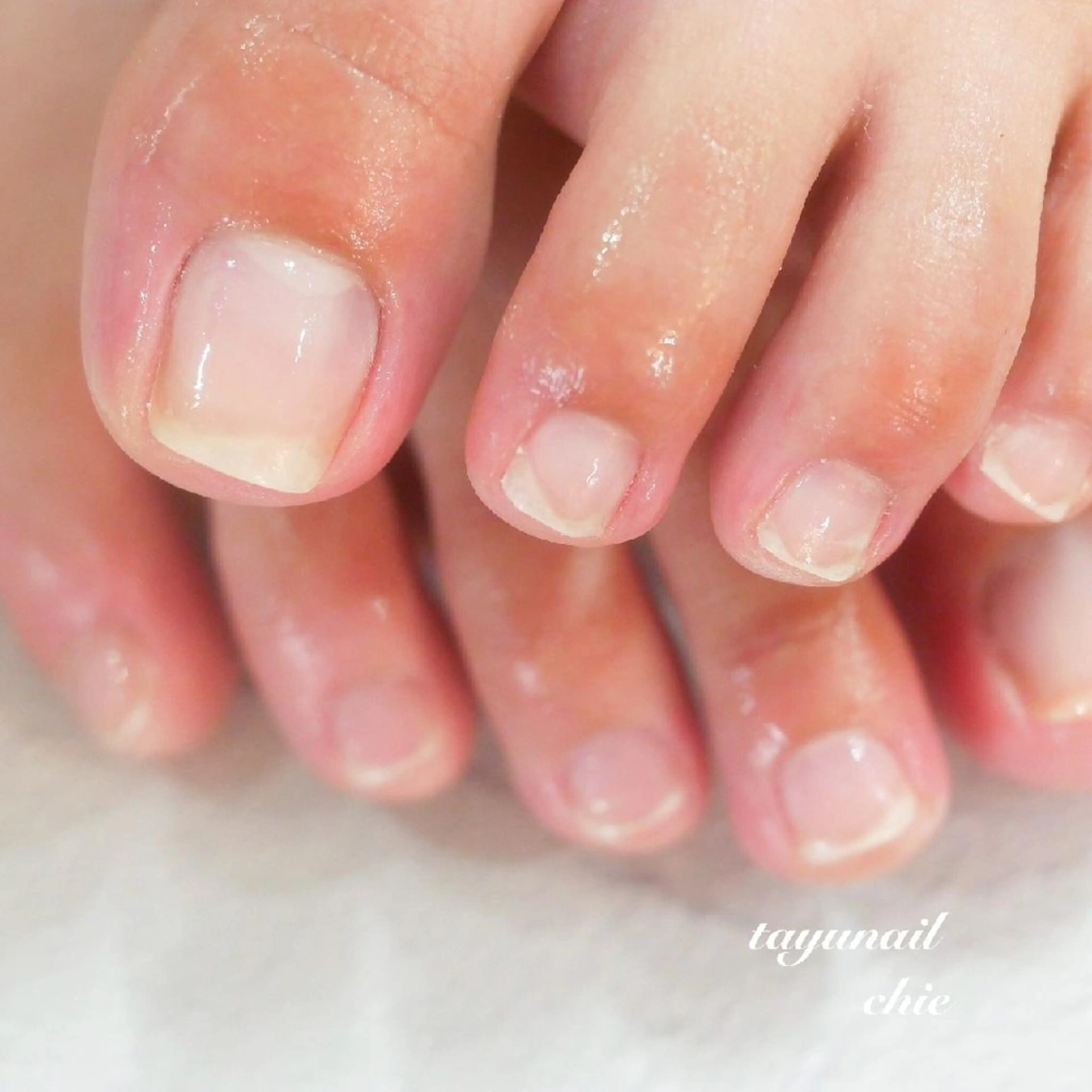 ネイル ブルー フットネイル ジェルネイル パラジェル ネイルサロン 【たゆnail】のネイルデザイン