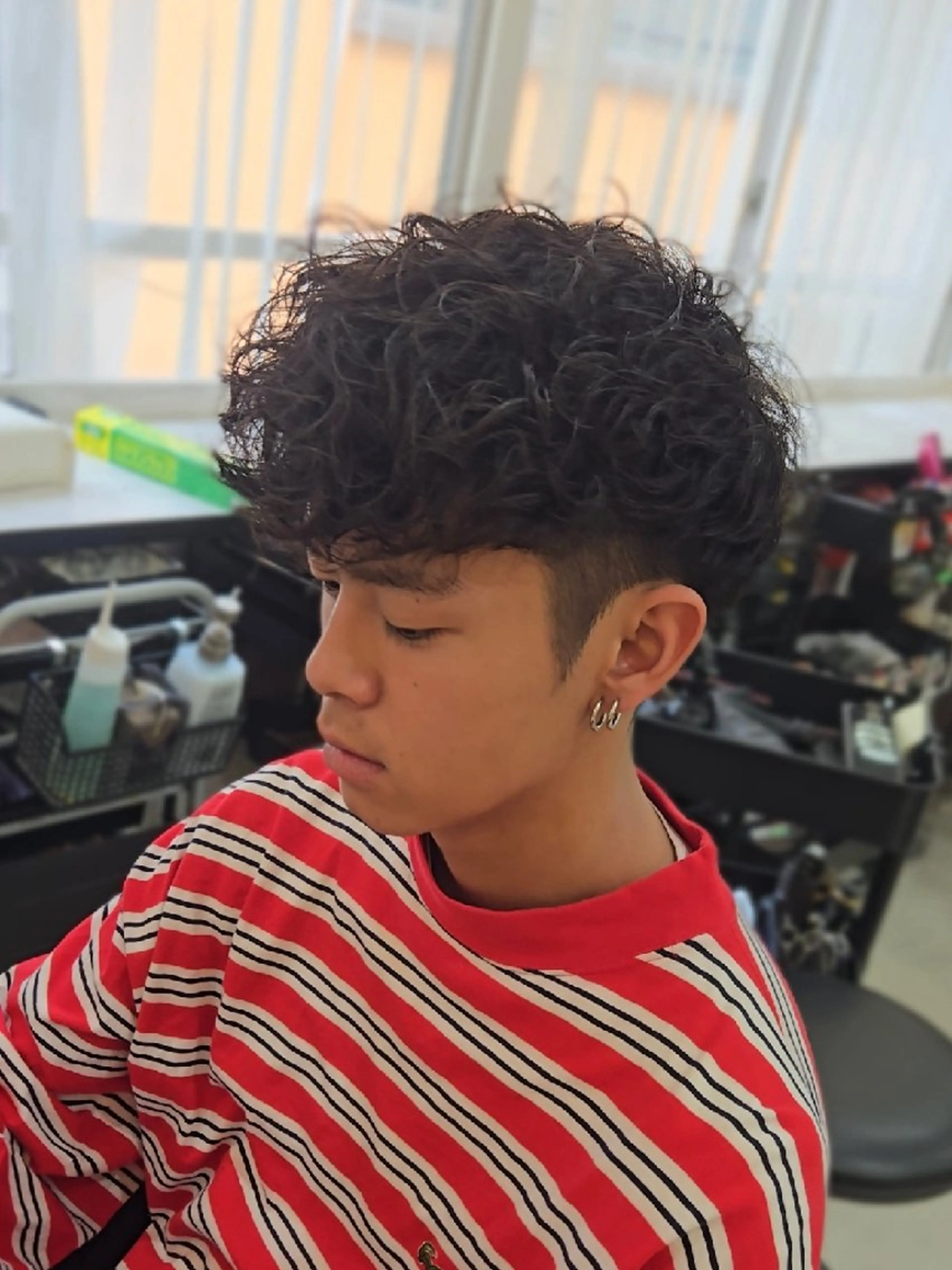 メンズ ミディアム ミディアムパーマ メンズパーマ スペインカール 外国人風カラー カット パーマ ヘアセット LEN名古屋/パーマ 海外ヘア/メンズ特化のヘアスタイル