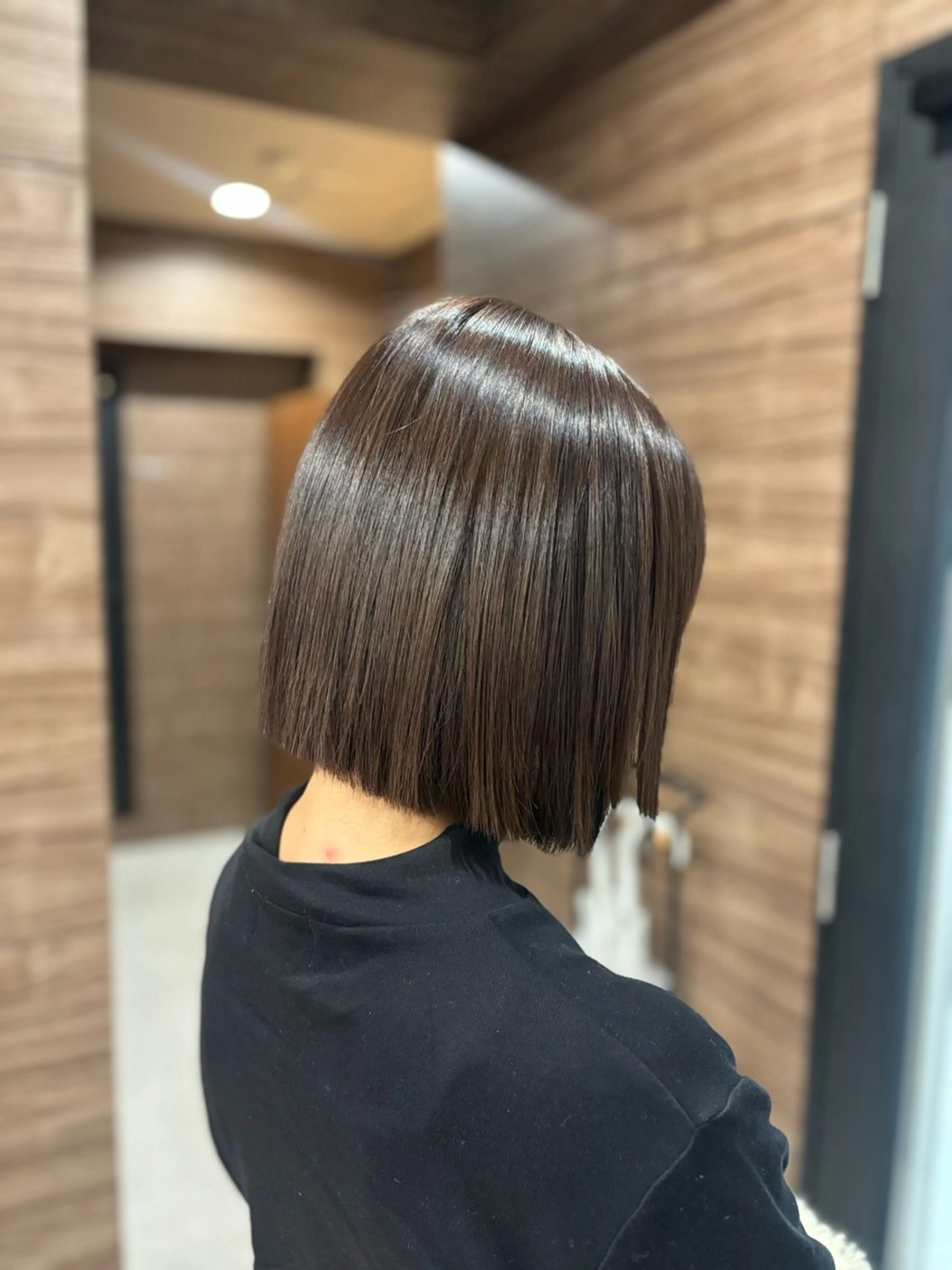 カラー 切りっぱなしボブ ボブ カット ヘアカラー 骨格/顔型/伏見/ 佐藤 里菜のヘアスタイル