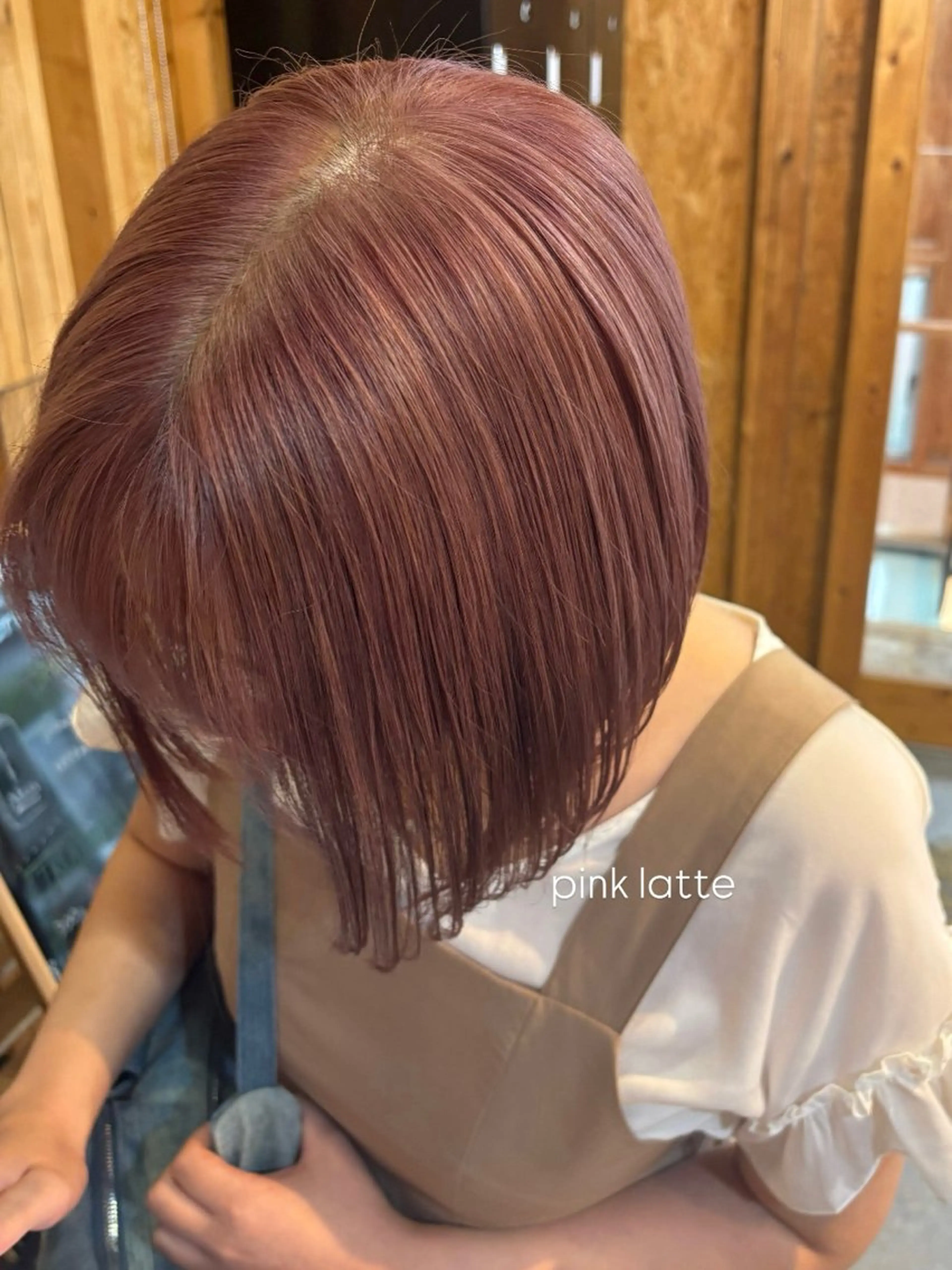 カラー ベージュカラー 透明感カラー 韓国風カラー ピンクカラー ピンクベージュ ヘアカラー まろみ暖色×ボブ ×chia🕯のヘアスタイル