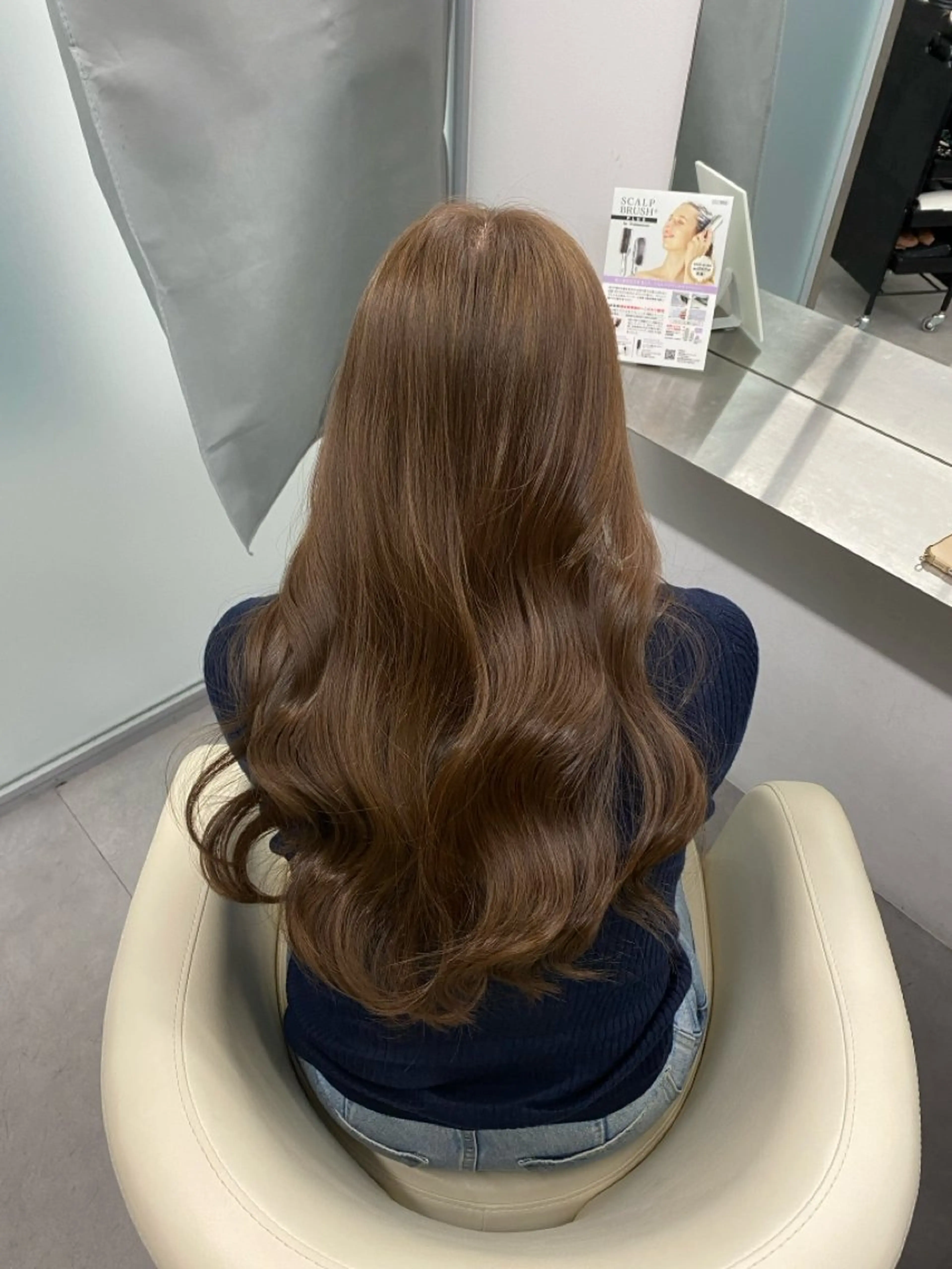 ロング カラー ブリーチ ダブルカラー ブリーチなしカラー くびれヘア 韓国風ヘア 江坂トレンド韓国風 髪質改善shinoのヘアスタイル