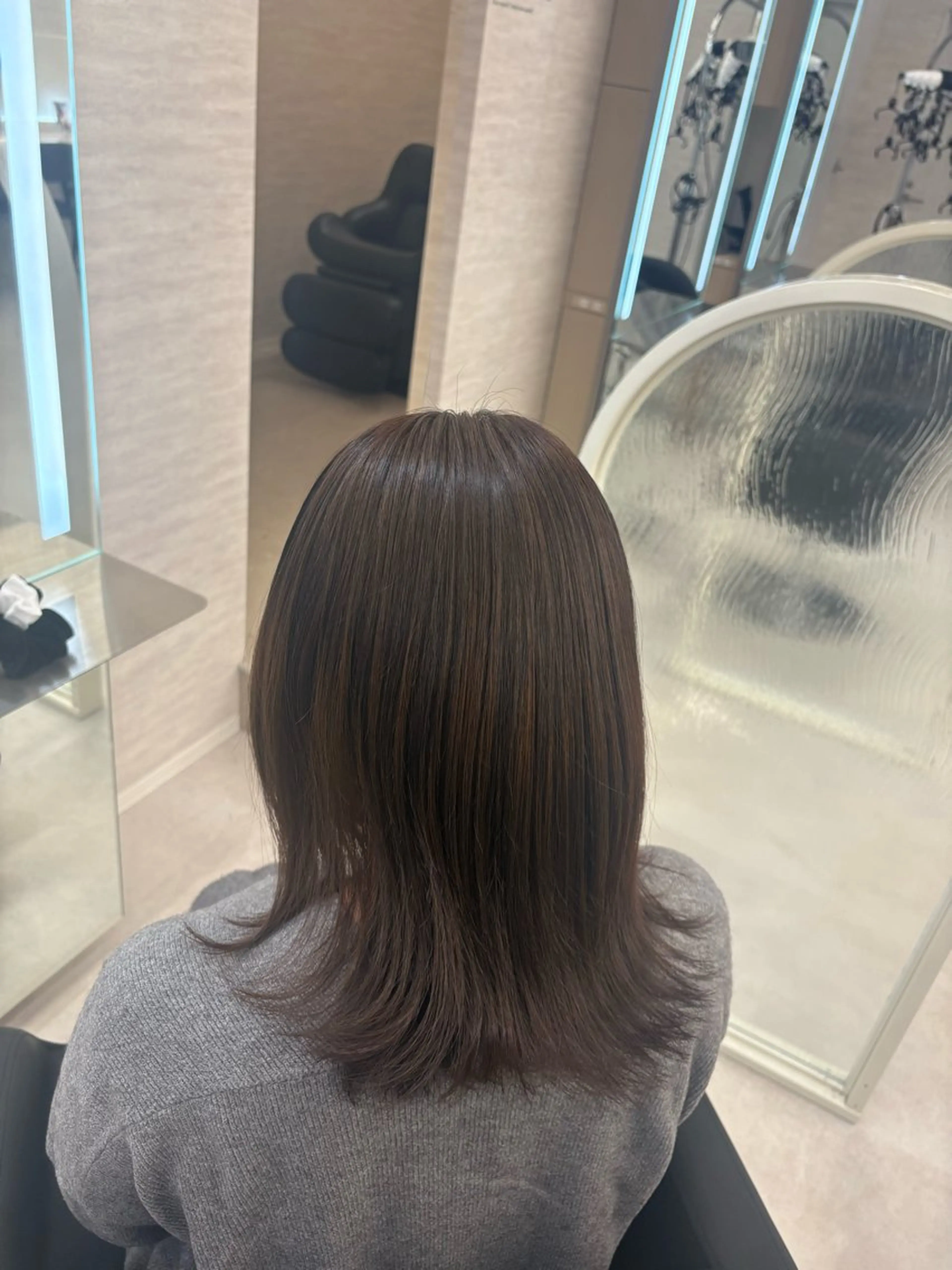 ミディアム カラー ヘアアレンジ JUNO韓国ヘア MIAN.⋆𝜗𝜚のヘアスタイル