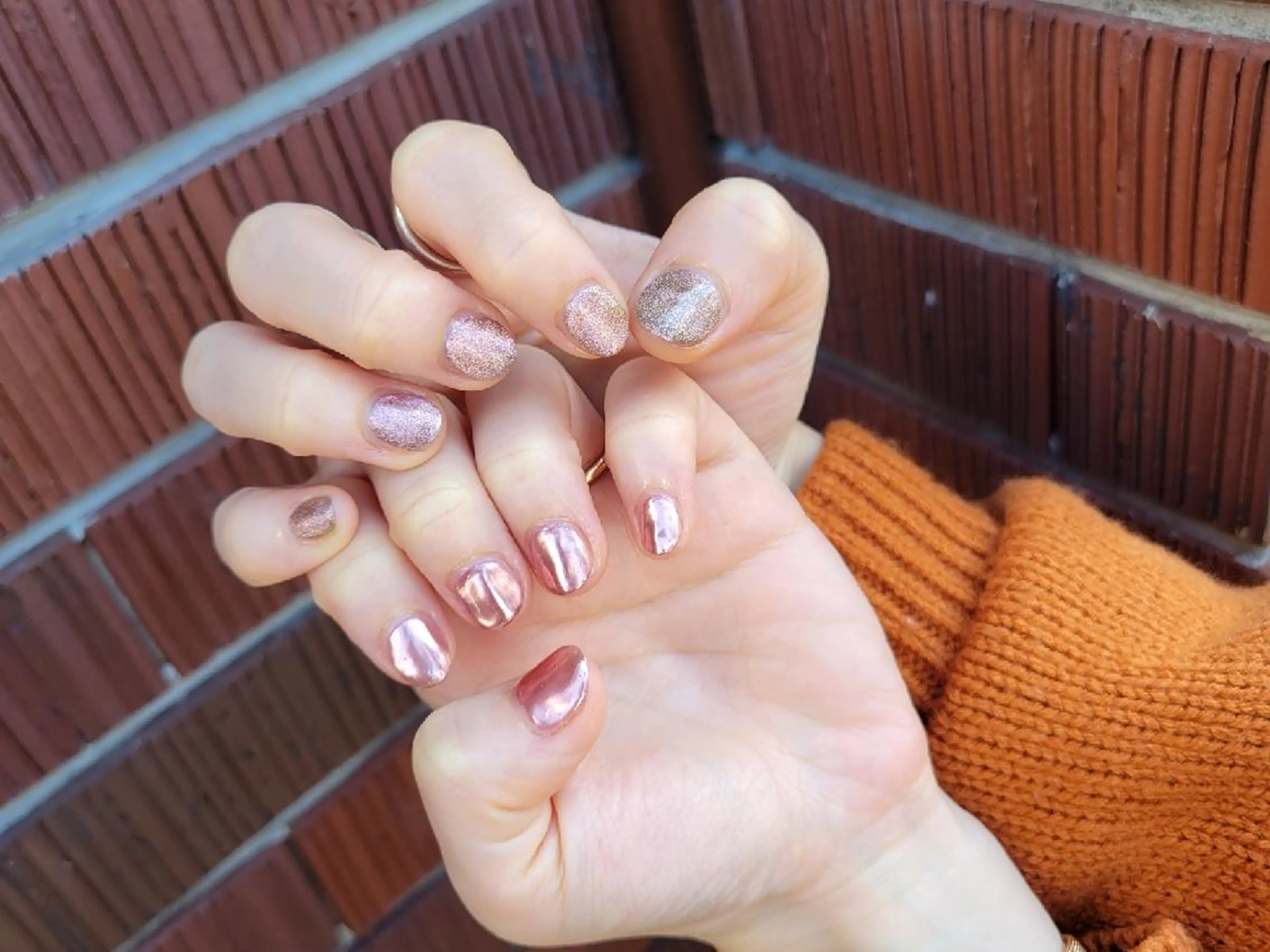 ネイル ショート マグネットネイル ミラーネイル 櫛の屋浜口店 sumireのネイルデザイン