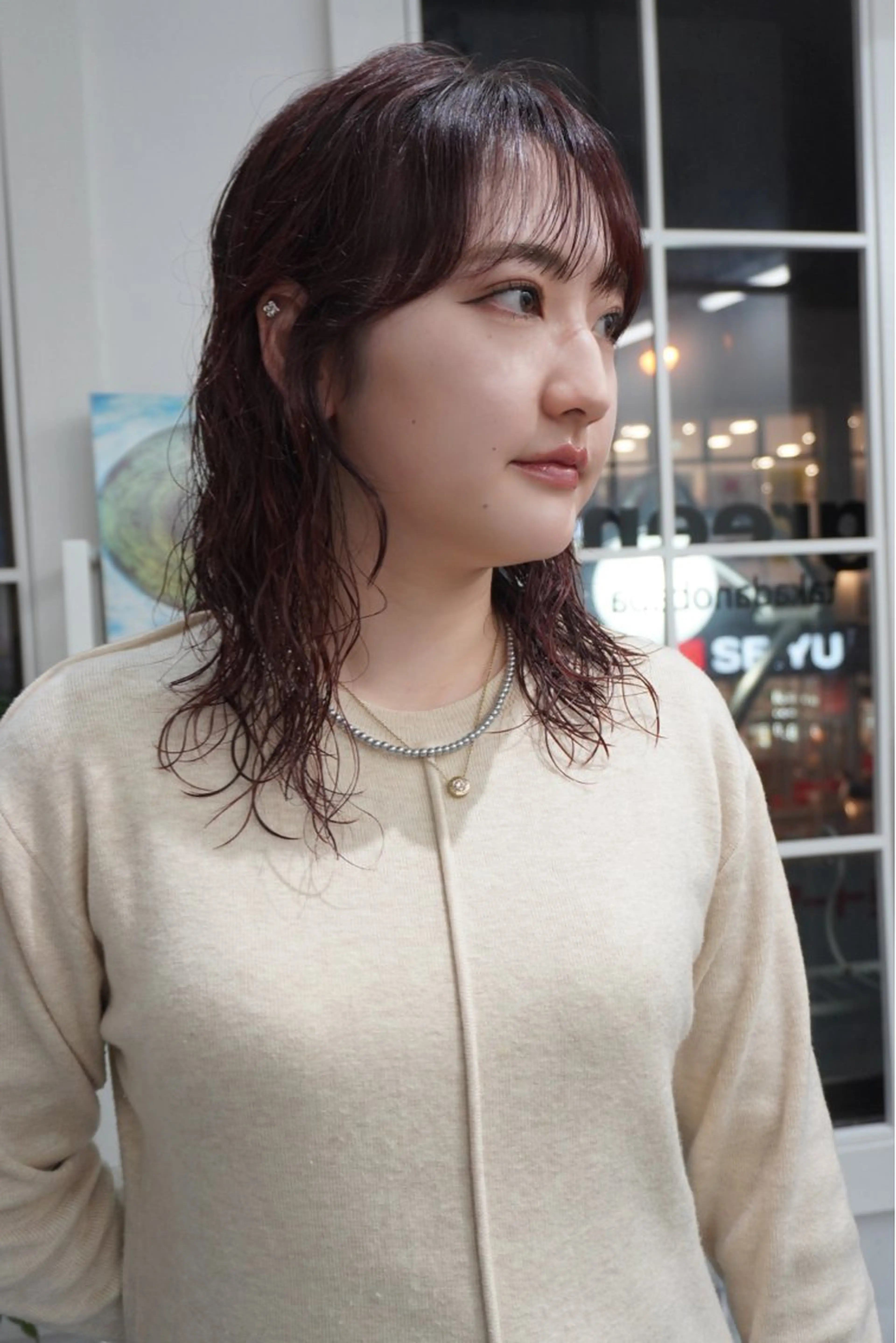 ミディアム カラー パーマ ミディアムパーマ レイヤー／似合わせ TAKUYAのヘアスタイル