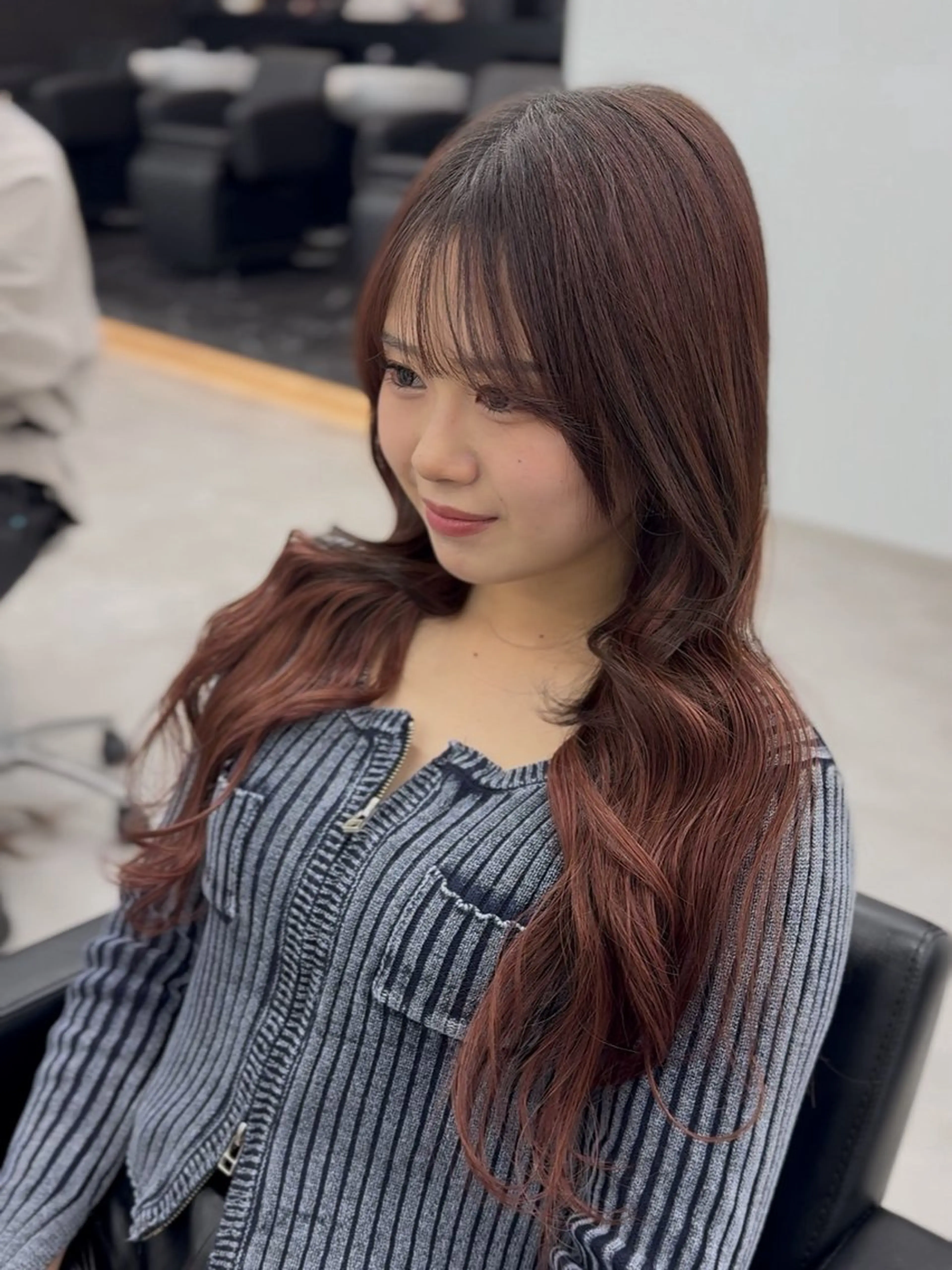 ロング カラー ブリーチ ブラウンカラー ダブルカラー ブリーチなしカラー レッドカラー ヘアカラー エクステ ハイトーン/エクステ /韓国ヘアKENTAのヘアスタイル