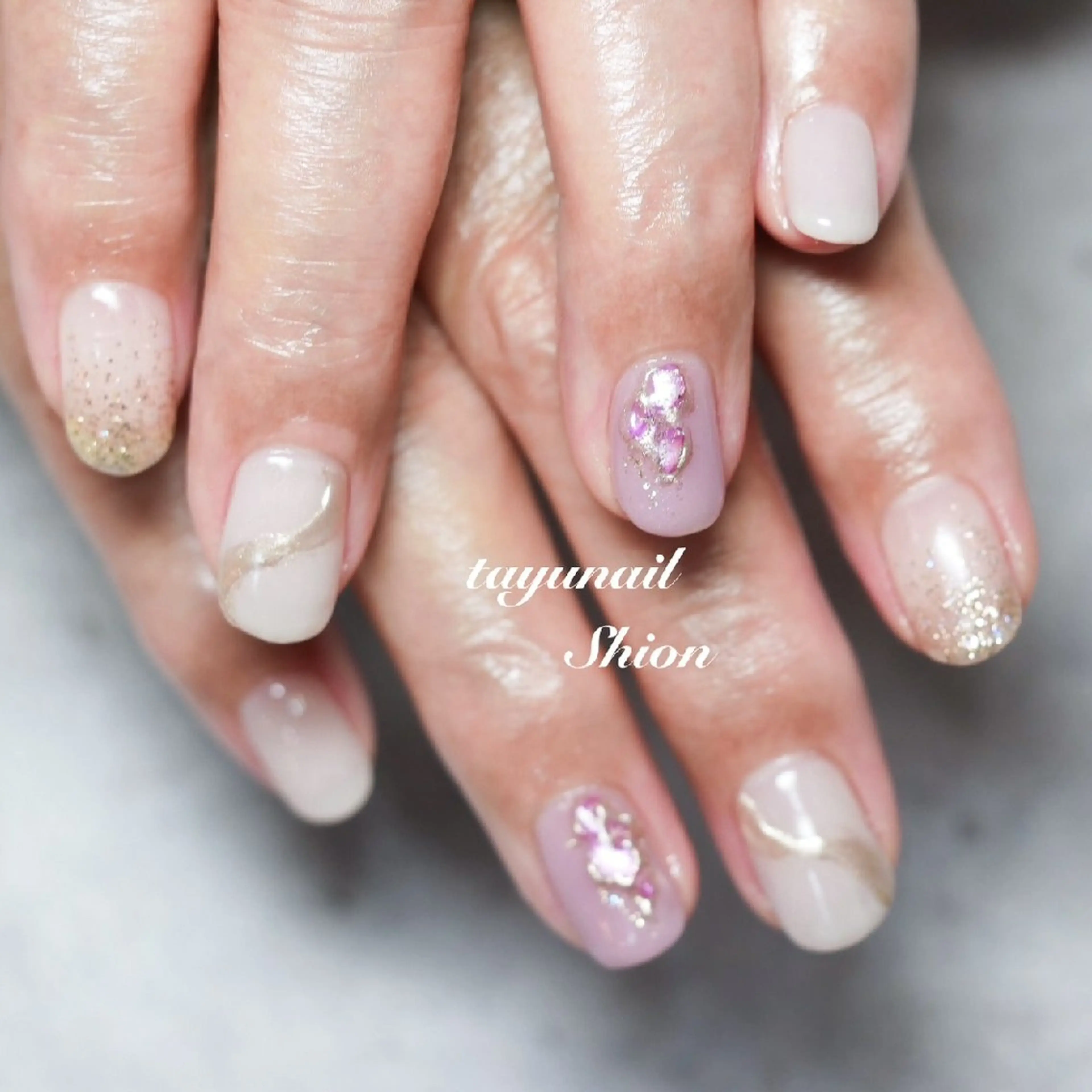 ネイル ジェルネイル ニュアンスネイル パラジェル ピンク ネイルサロン 【たゆnail】のネイルデザイン
