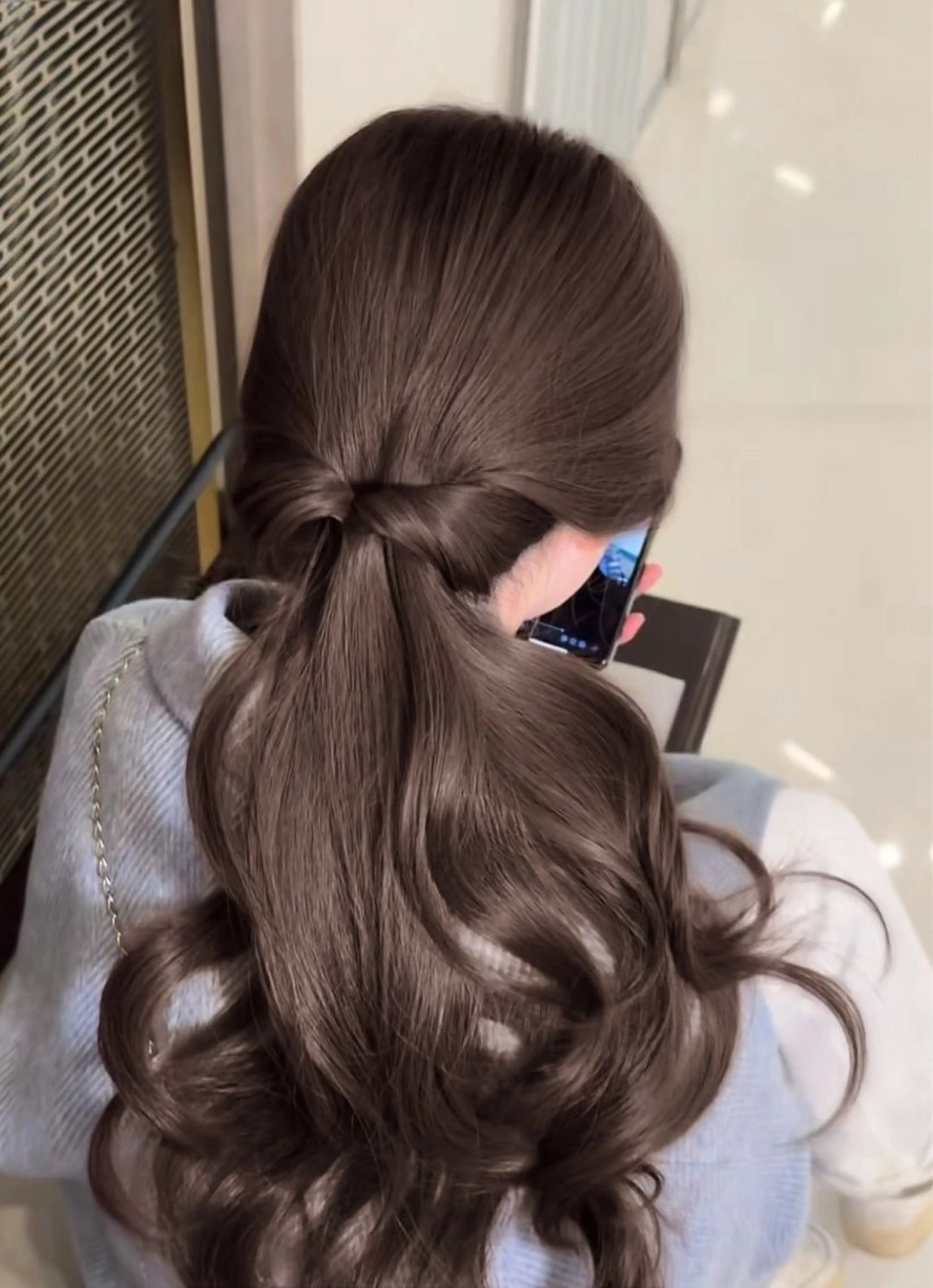 ロング カラー 透明感カラー グレージュ/あいのヘアスタイル