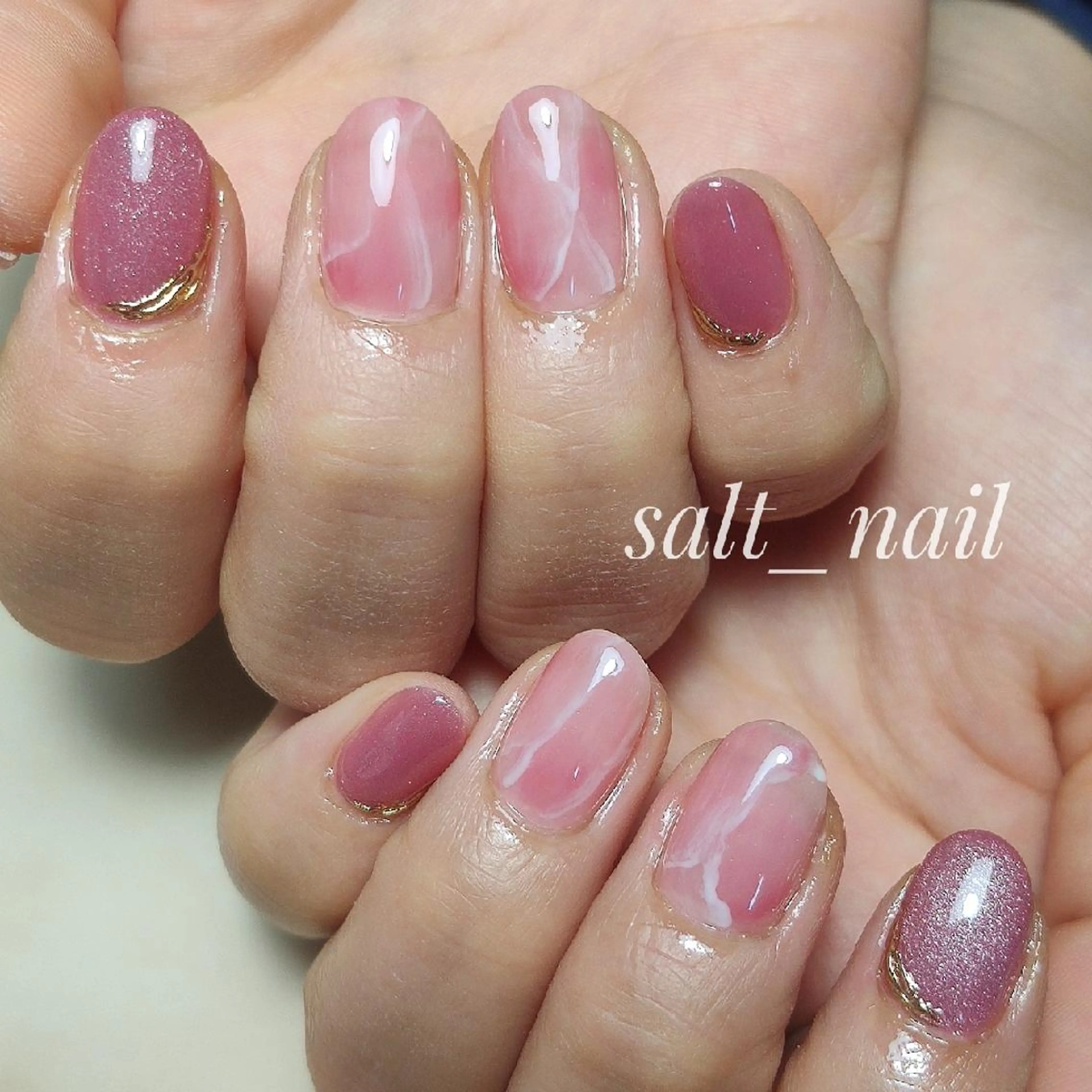 ネイル マグネットネイル 大理石ネイル(マーブル) ハンドネイル 個人サロン saltnailのネイルデザイン