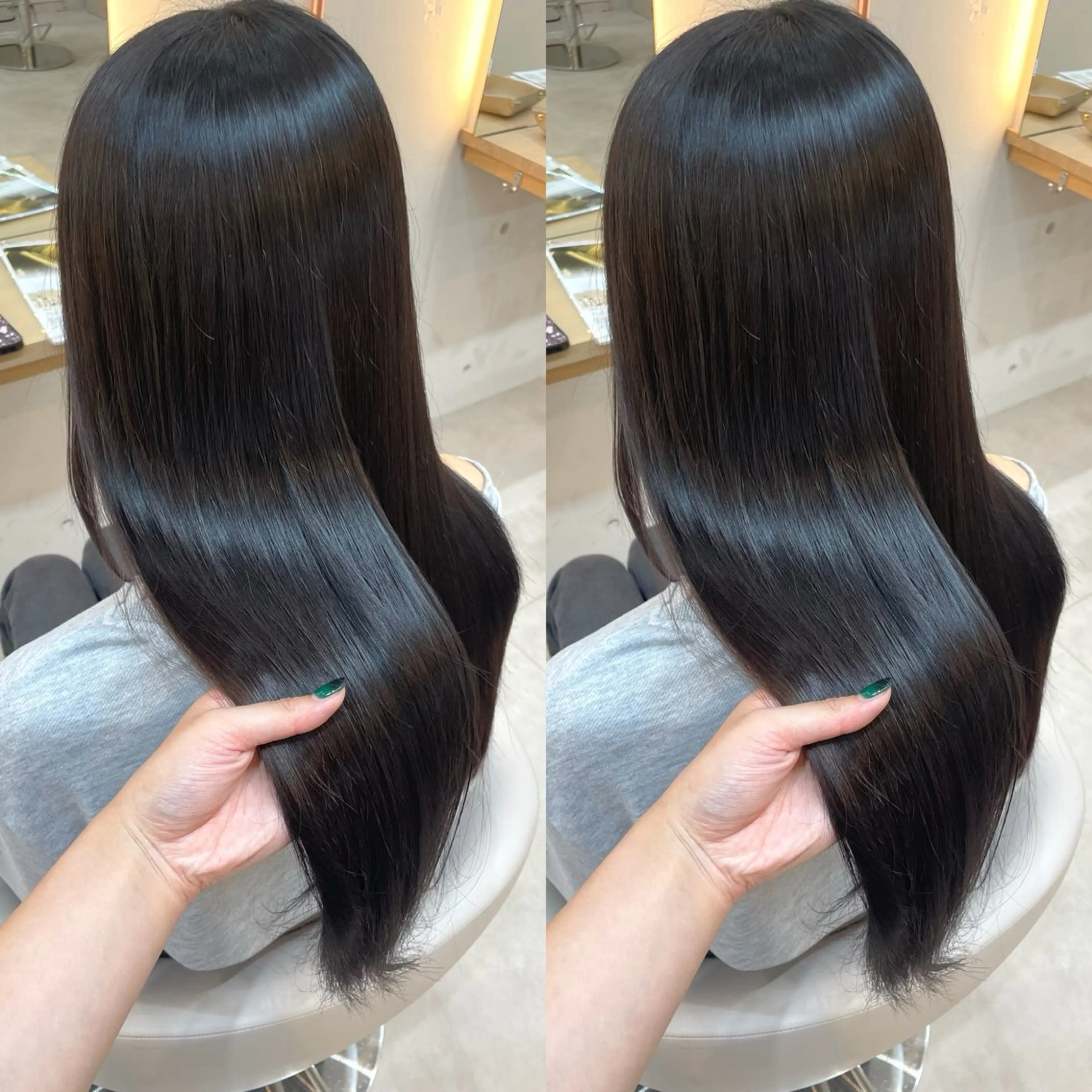 ロング カラー ブラウンカラー カット ヘアカラー トリートメント ヘアセット ブリーチ無しダブル カラー🦕まどかのヘアスタイル