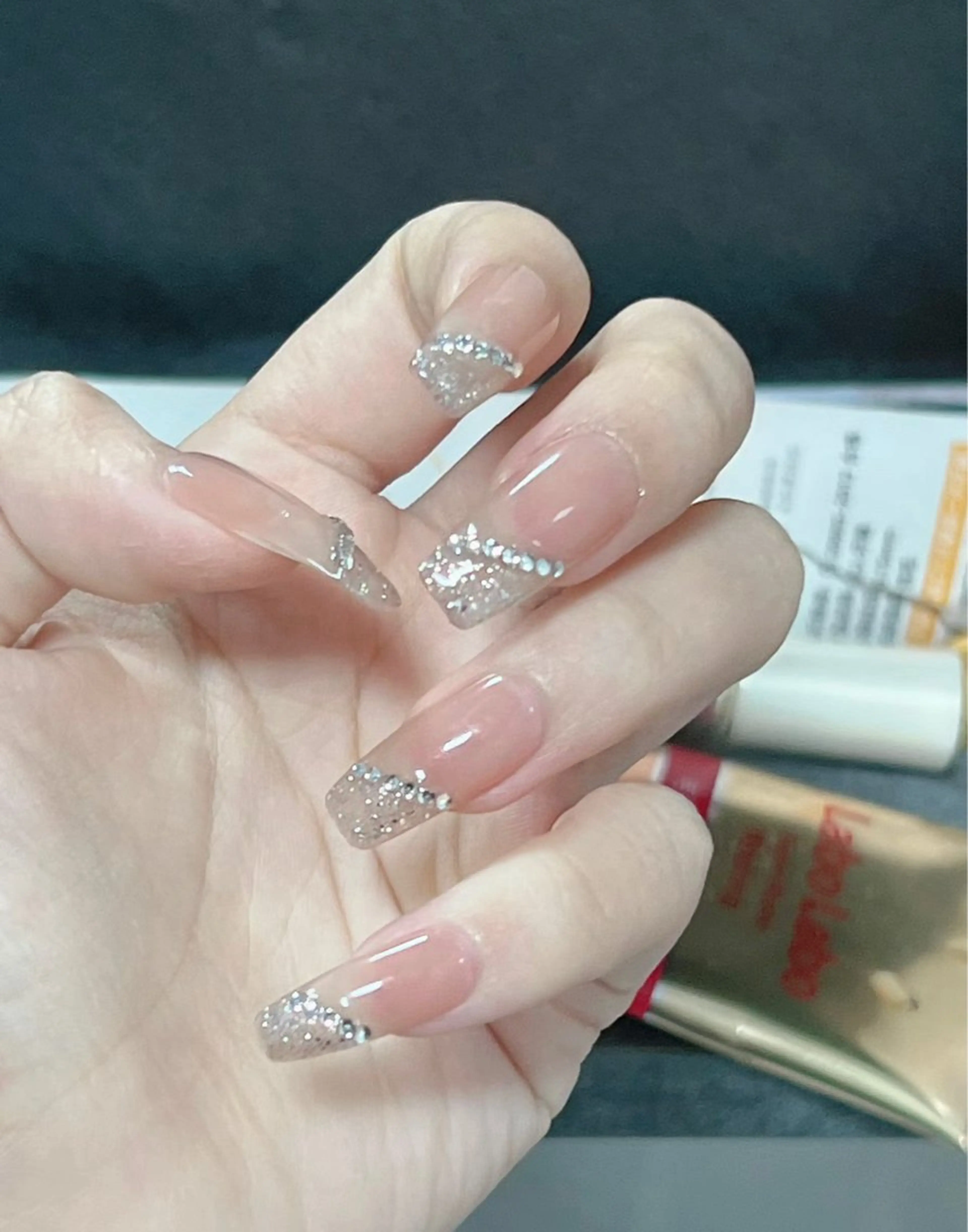 ネイル チークネイル 長さ出し フラッシュネイル フットネイル フレンチネイル 柚子 Nikoのネイルデザイン