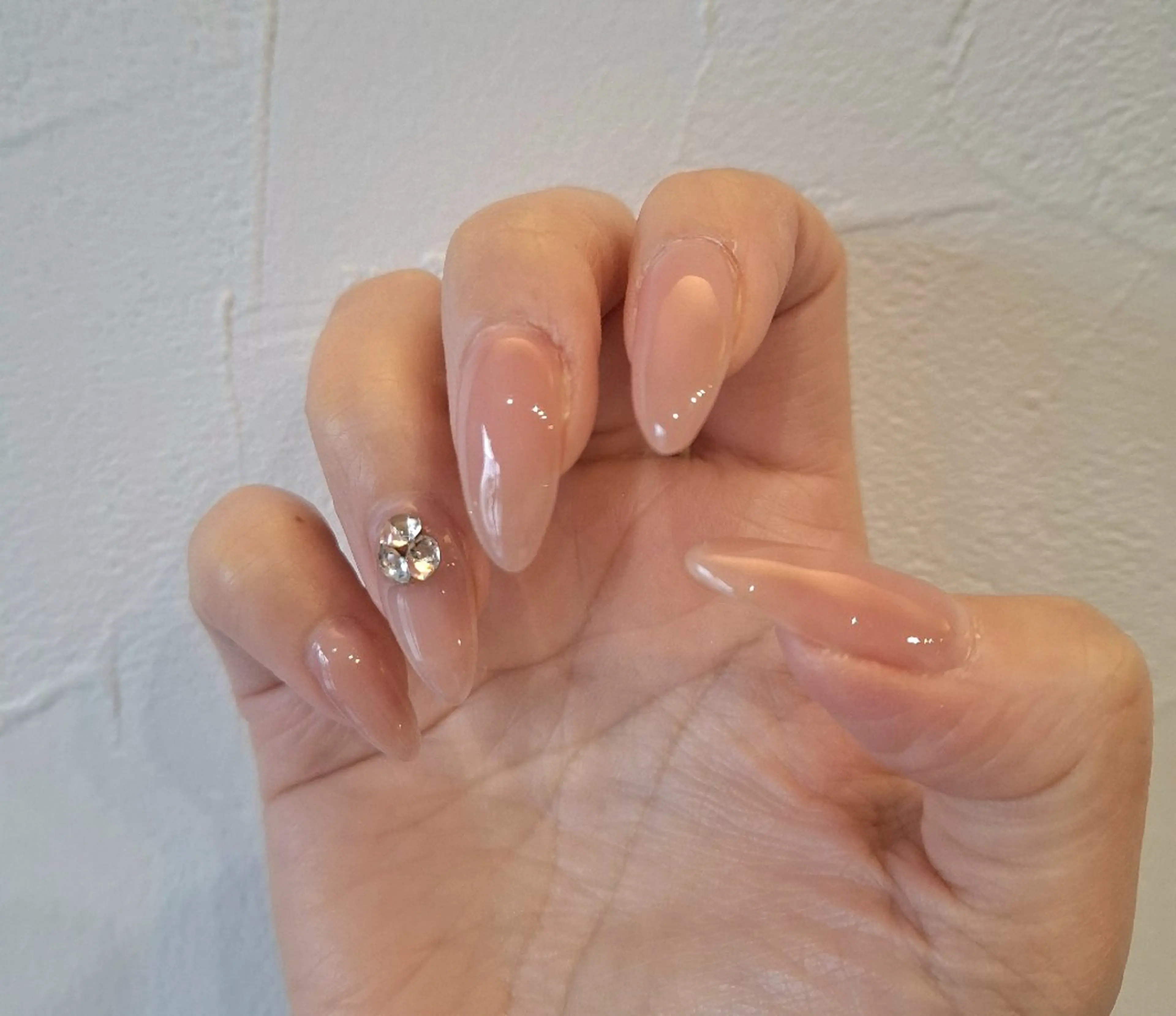 ネイル ワンカラーネイル ストーンネイル ハンドネイル 岡林 えりのネイルデザイン