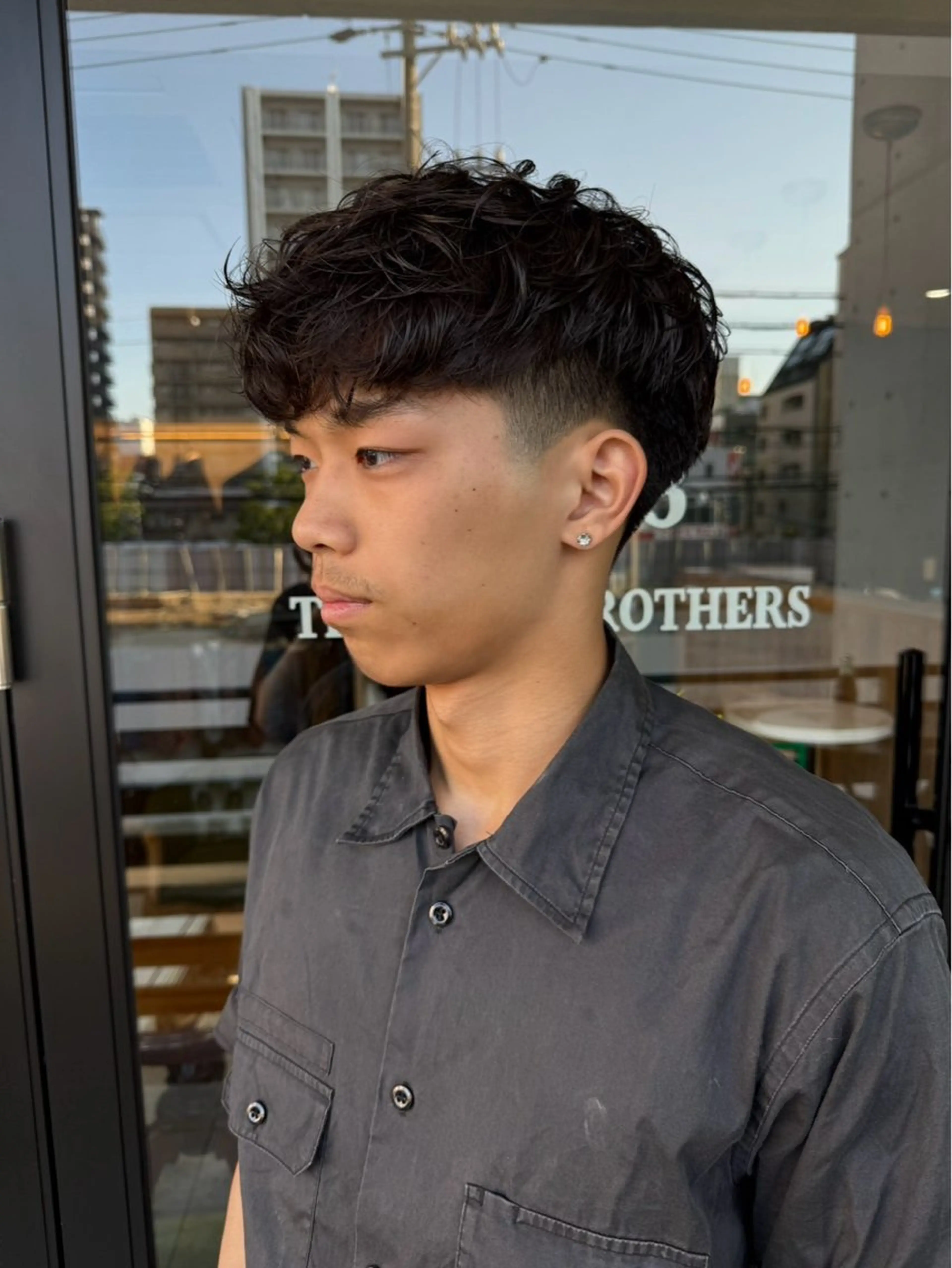 メンズ 毛流れパーマ/ Rukiaのヘアスタイル